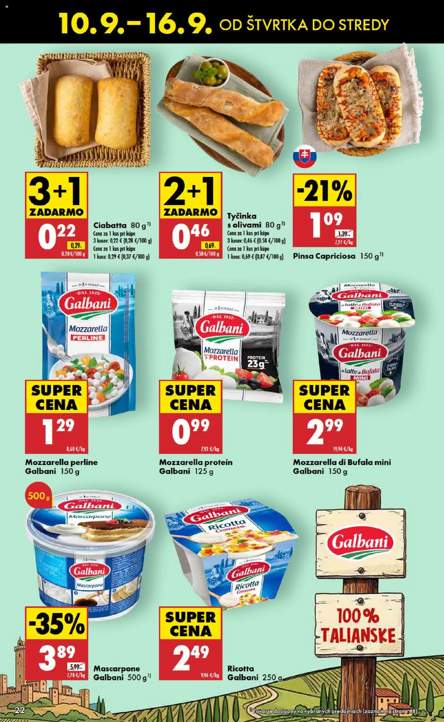 Nové Biedronka akcie – leták je platný od 10.09.2026 | Strana: 22 | Produkty: Pizza, Protein, Mascarpone, Ricotta