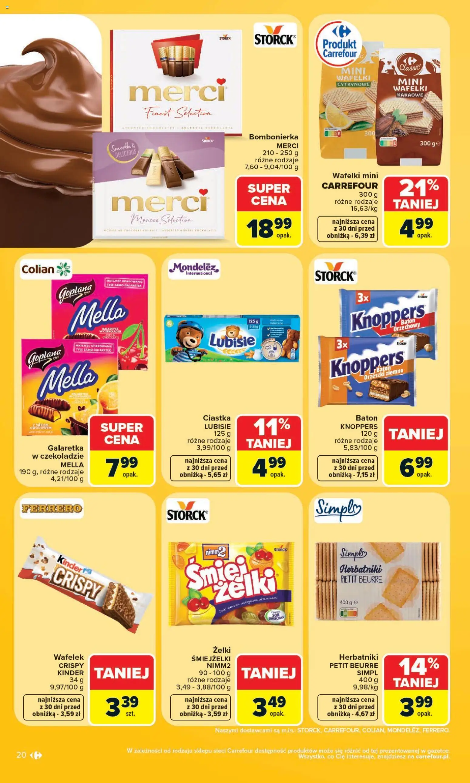Carrefour gazetka od 20.07.2026 | Strona: 22 | Produkty: Knoppers, Bombonierka, Herbatniki, Ciastka