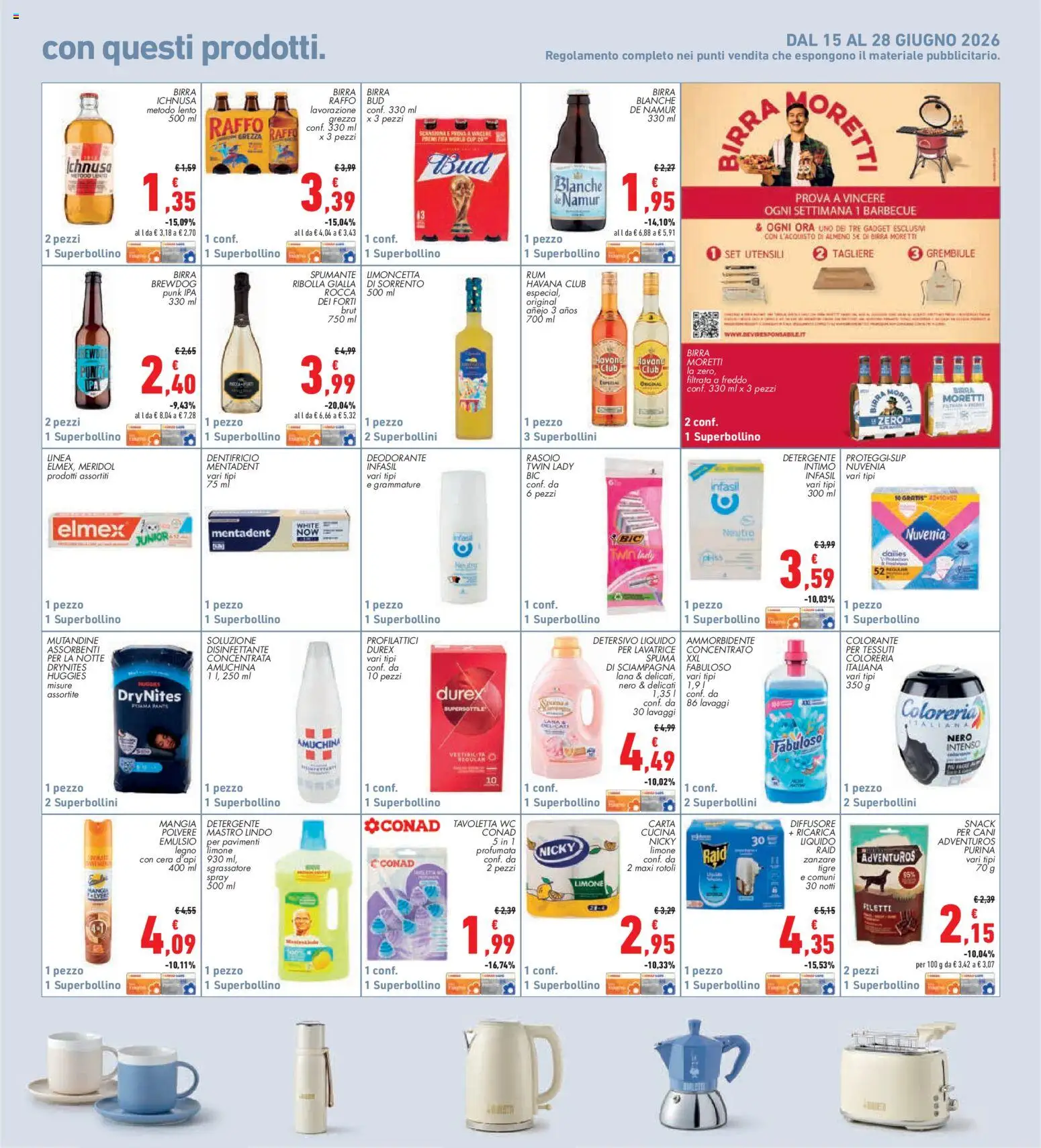 Volantino Conad del 18.06.2026 | Pagina: 31 | Prodotti: Ammorbidente, Profilattici, Barbecue, Tagliere