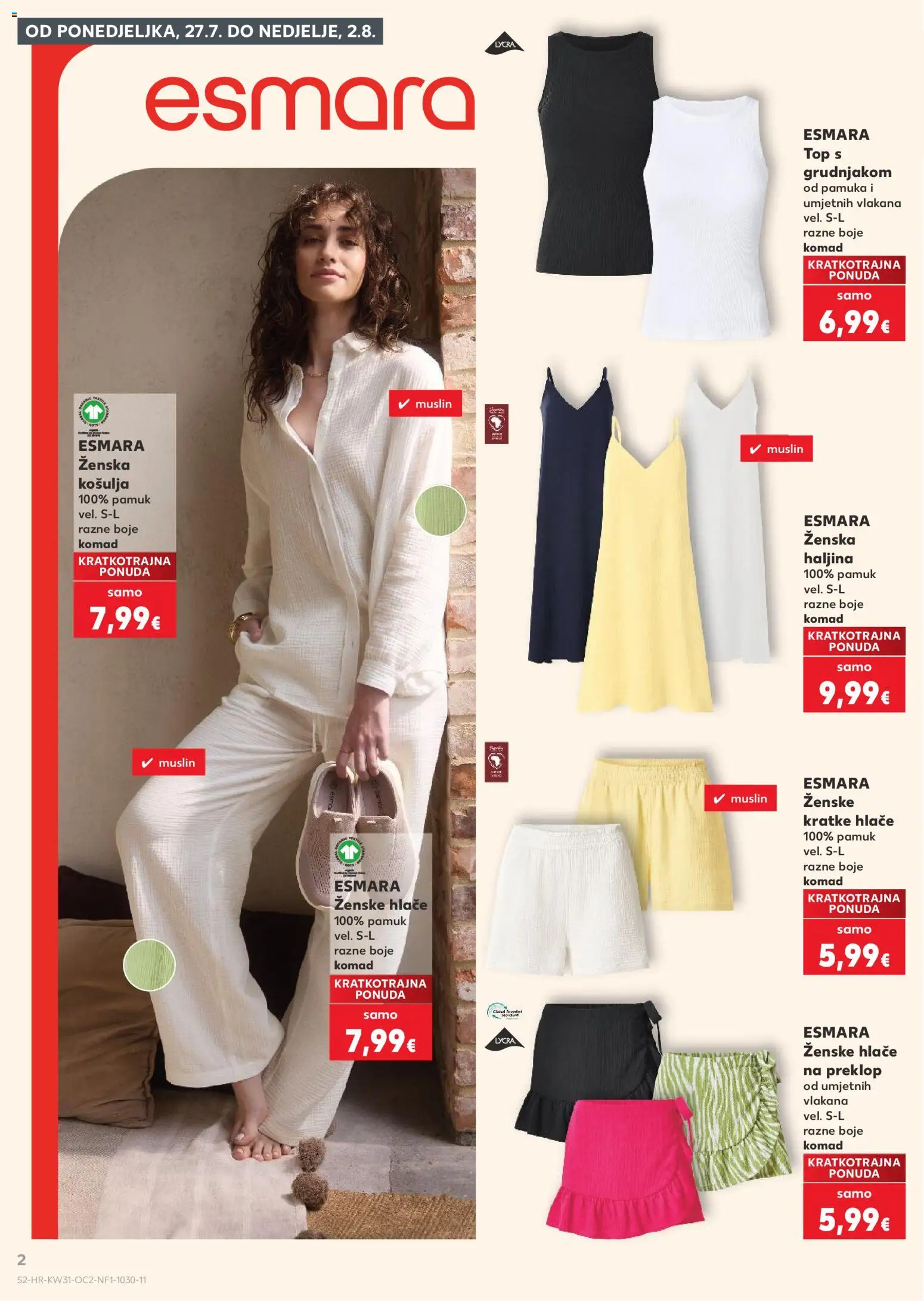 Kaufland katalog | vrijedi od 29.07.2026 | Stranica: 2 | Proizvodi: Košulja, Hlače, Kratke hlače, Haljina