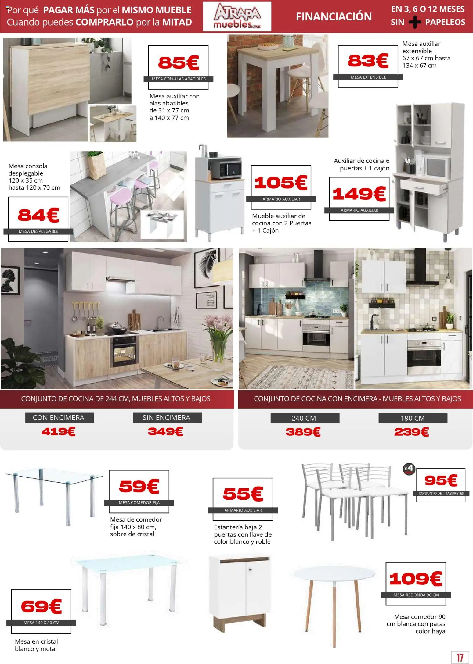 Atrapa Muebles folleto │ válido desde el 03.03.2026 | Página: 17 | Productos: Mesa extensible, Cocina, Mesa auxiliar, Mesa