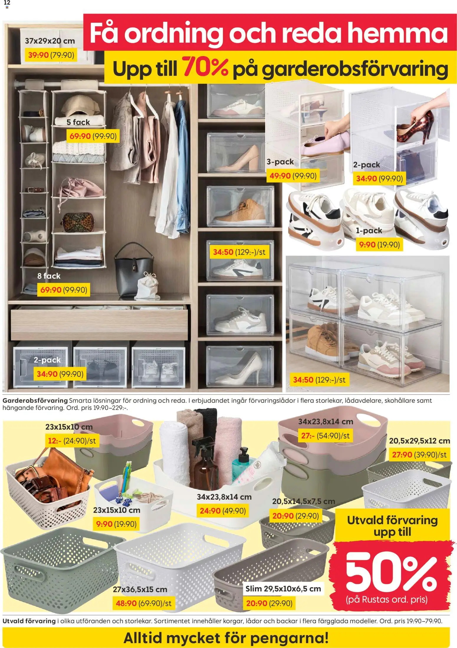 Rusta reklamblad aktuell från 07/09/2026 | Sida: 12 | Produkter: Förvaringslådor, Förvaringslåda