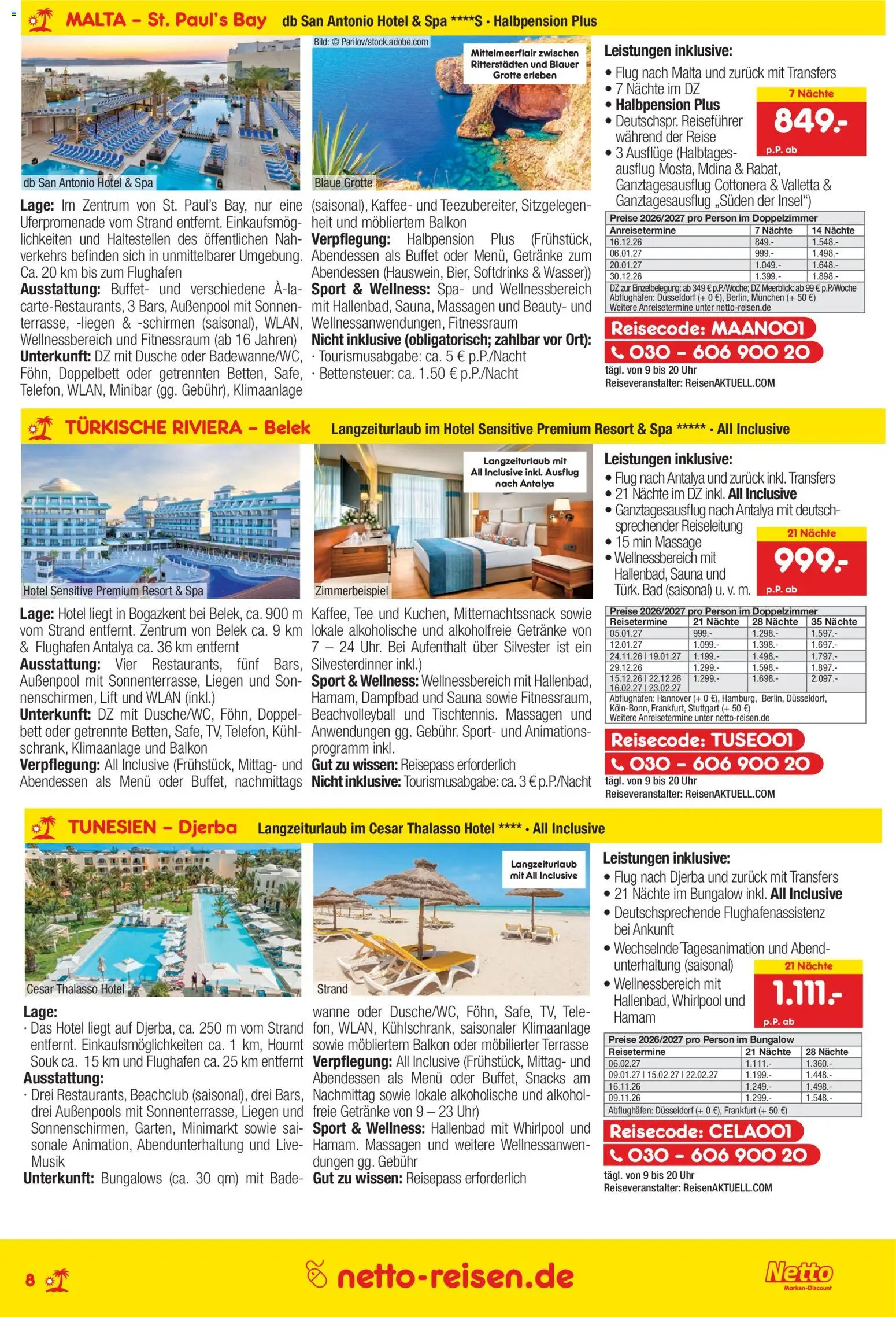 Netto Reisen Prospekt – gültig ab 01.10.2026 | Seite: 8 | Produkte: Klimaanlage, Kaffee, Dusche, Tee