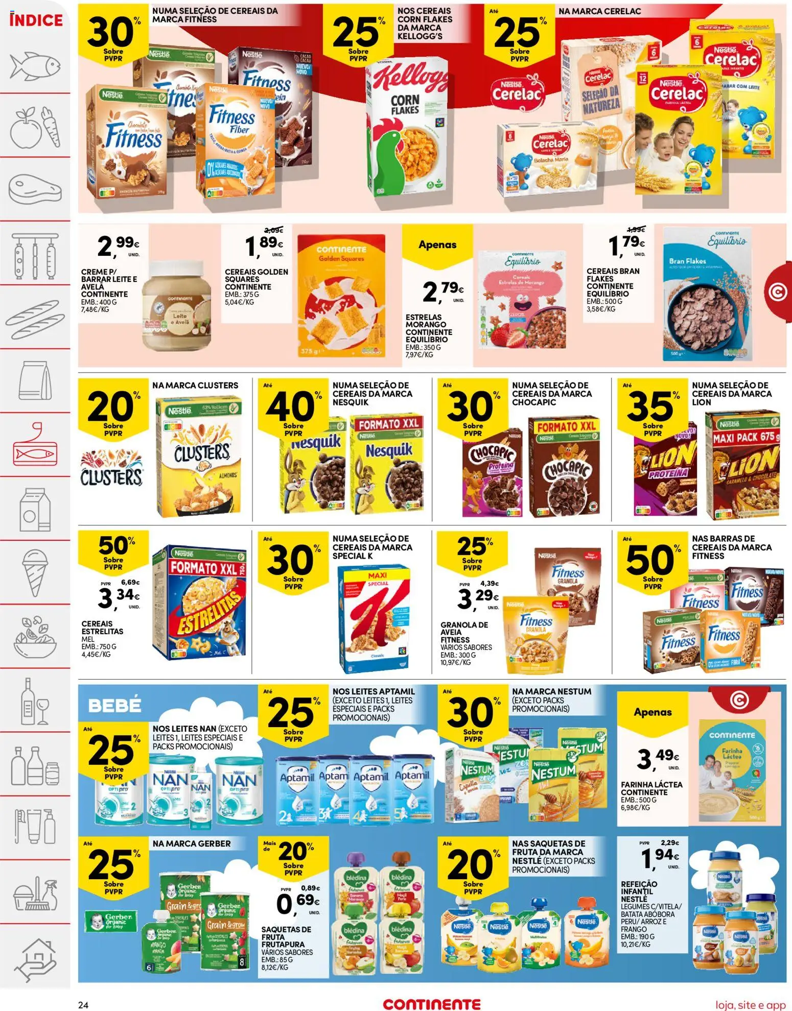 Continente folheto │ válido de 19.05.2026 | Página: 24 | Produtos: Leite, Abóbora, Arroz, Cereais