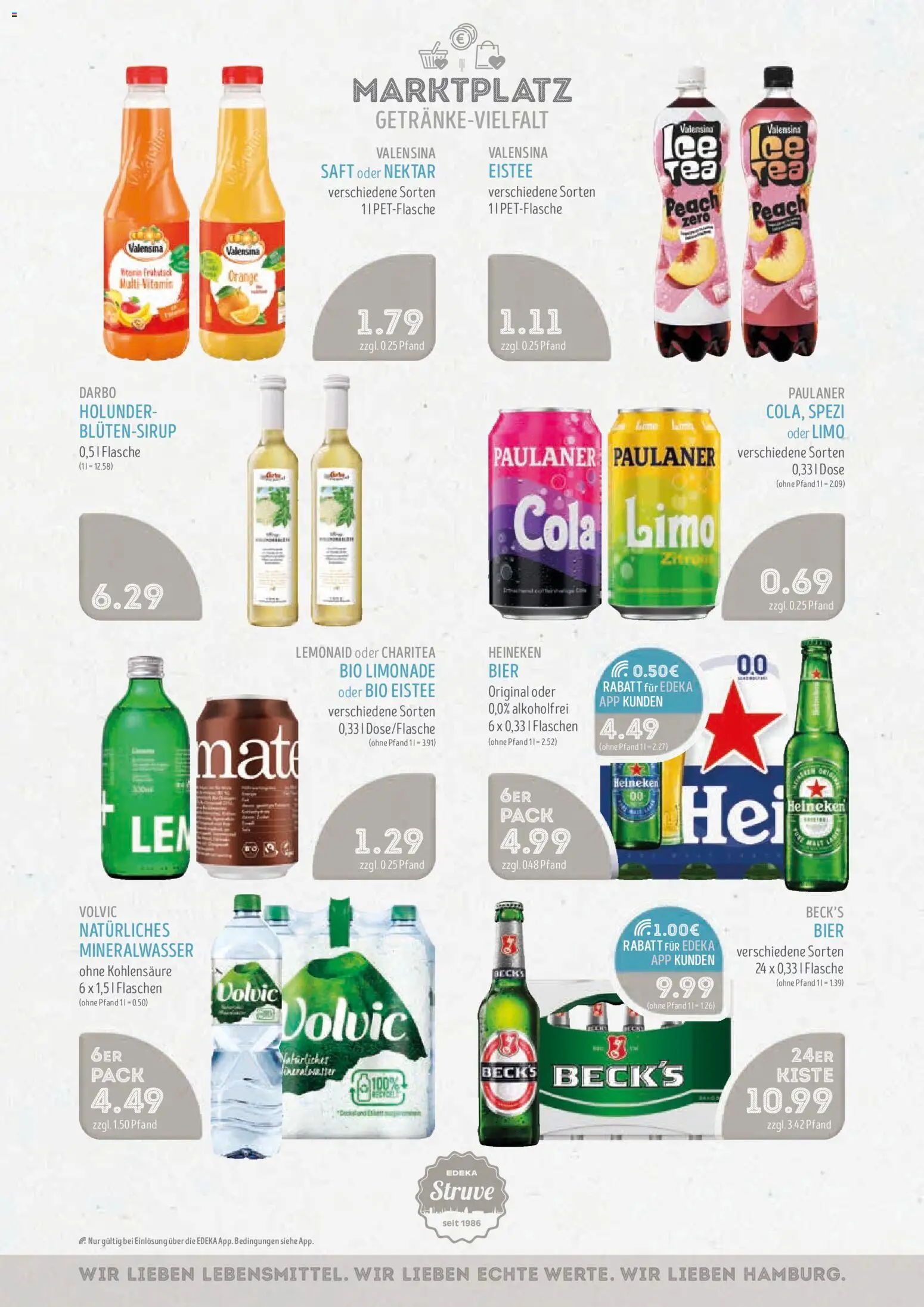 Edeka Struve Prospekt – gültig ab 08.06.2026 | Seite: 14 | Produkte: Limonade, Mineralwasser, Valensina, Paulaner