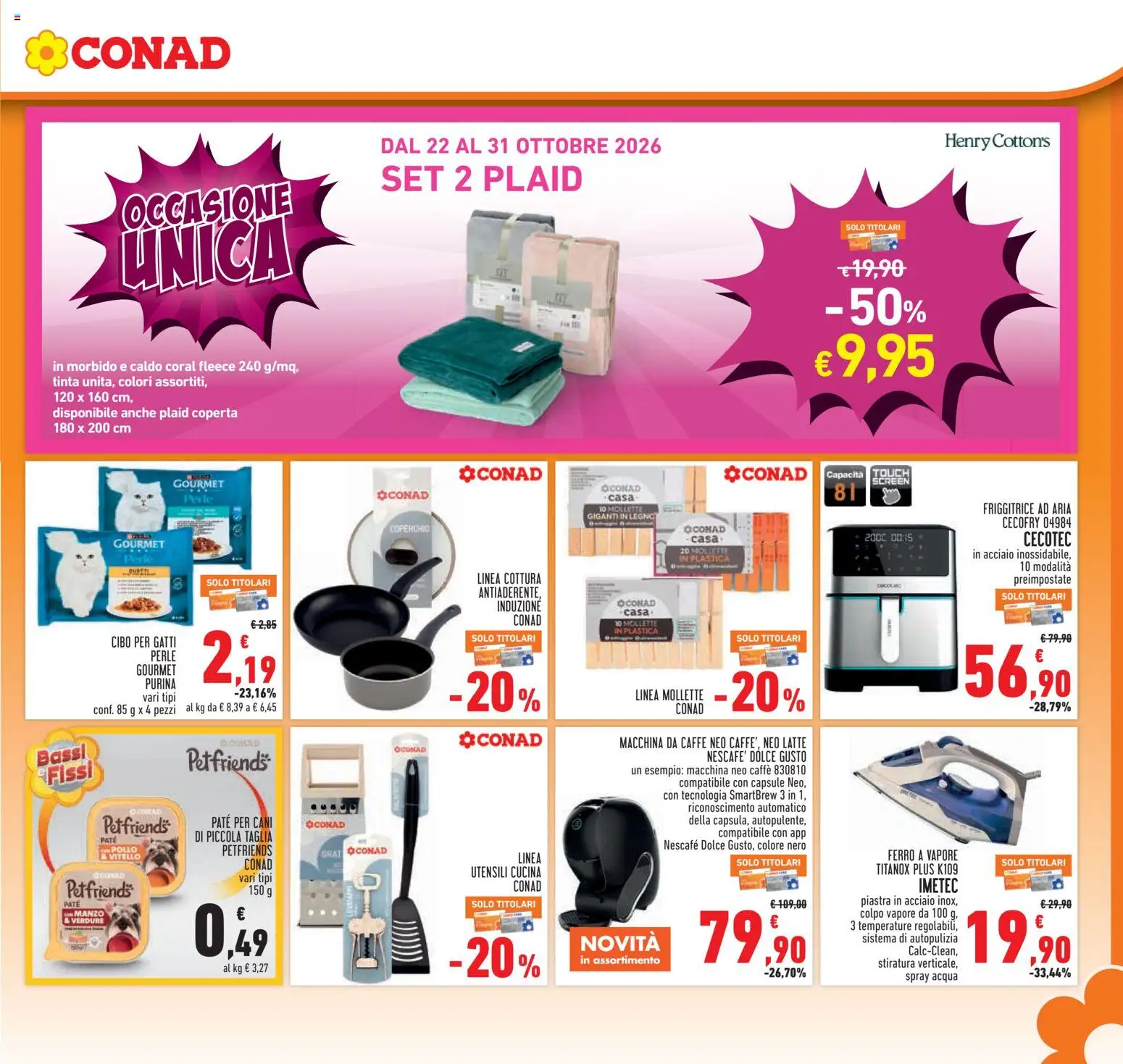 Volantino Conad del 22/10/2026 | Pagina: 23 | Prodotti: Macchina da caffe, Acqua, Vitello, Friggitrice