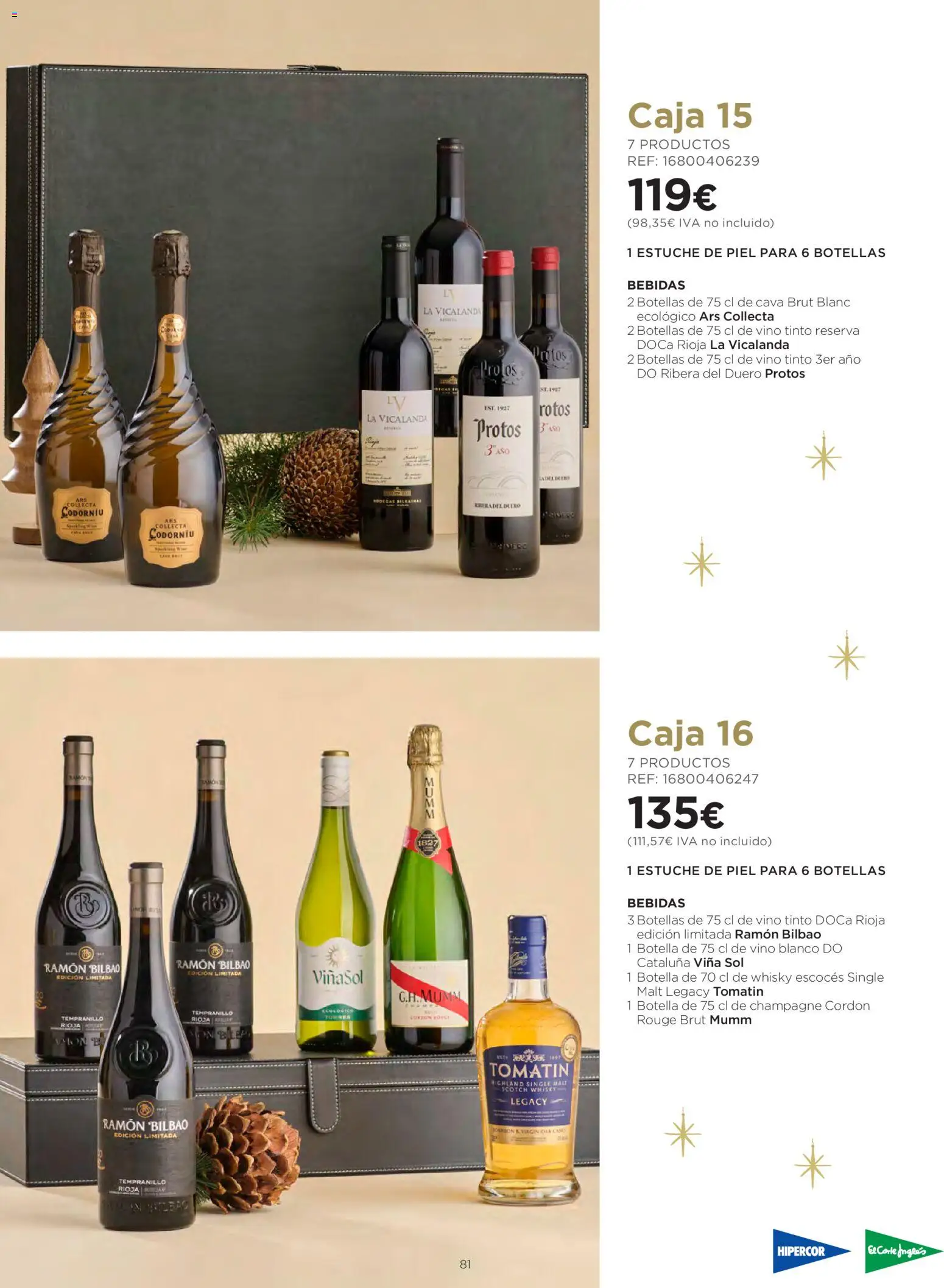 El Corte Inglés Cestas Navidad 2026 │ válido desde el 08/10/2026 | Página: 81 | Productos: Vino tinto, Vino, Whisky, Whisky escocés