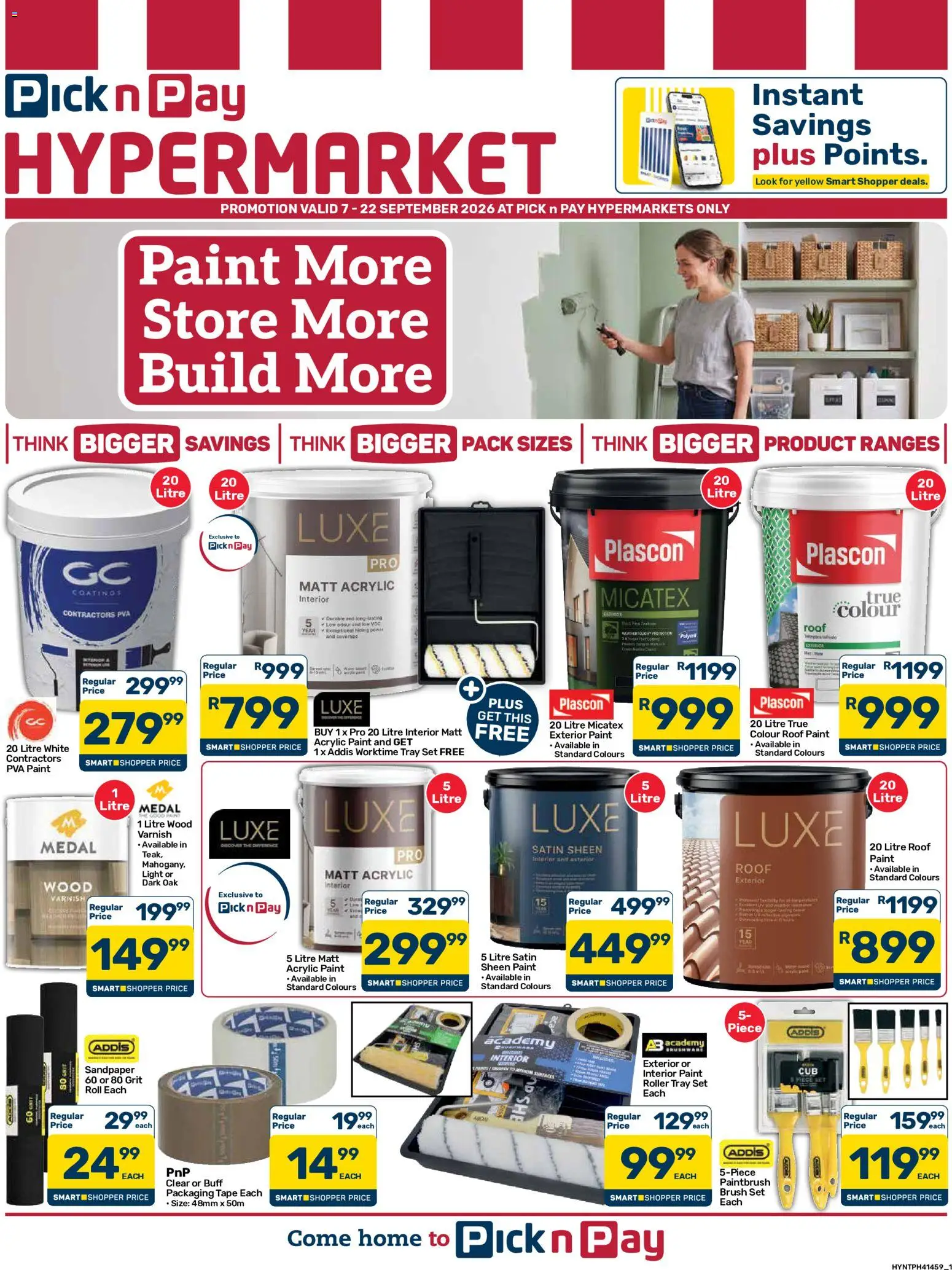 New Pick n Pay catalogue – valid from 07/09/2026 | Page: 1 | Products: Tray, Paint, Light, Wood varnish
