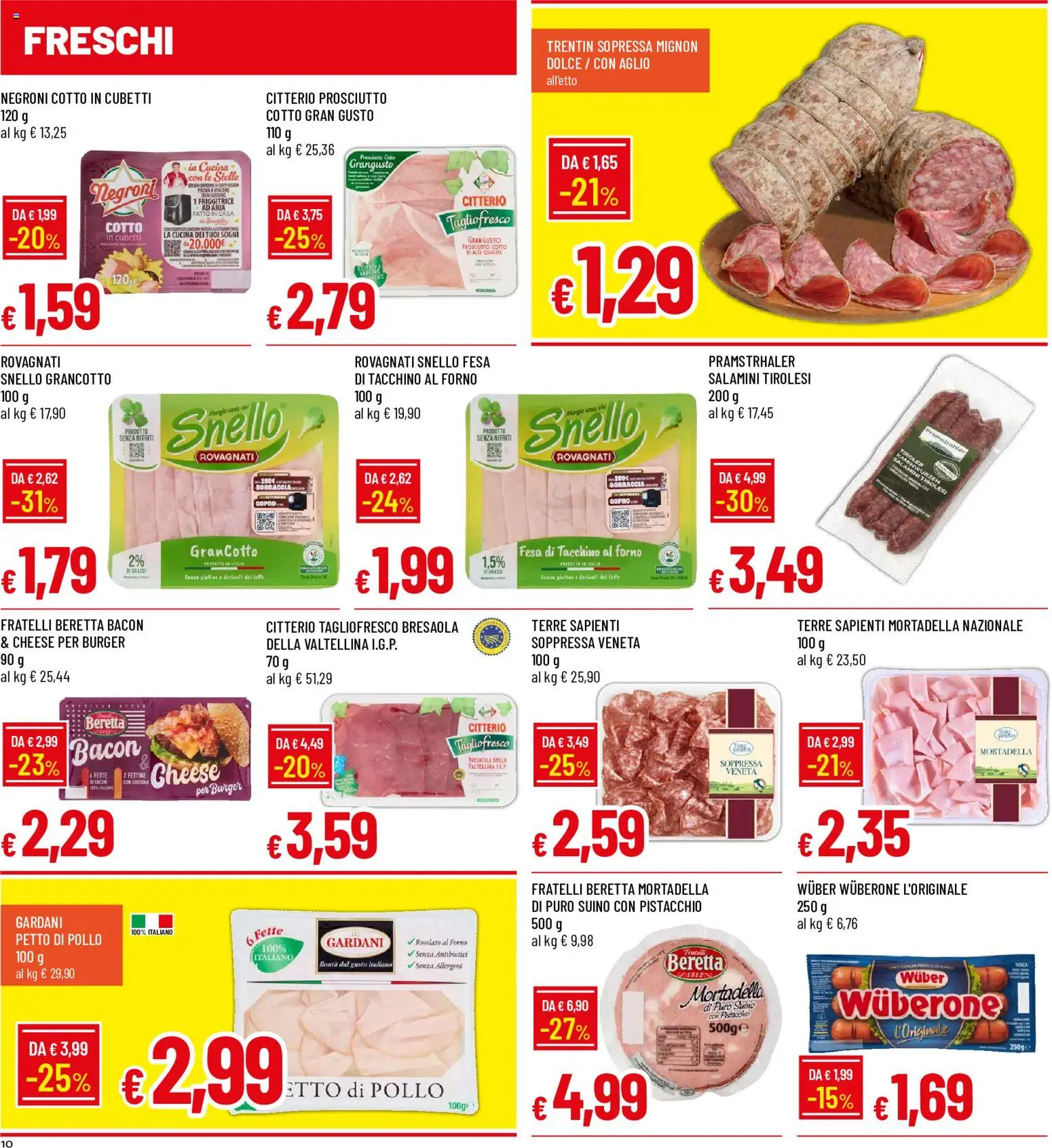 Volantino Galassia del 11/06/2026 | Pagina: 10 | Prodotti: Petto di Pollo, Bresaola, Suino, Mortadella