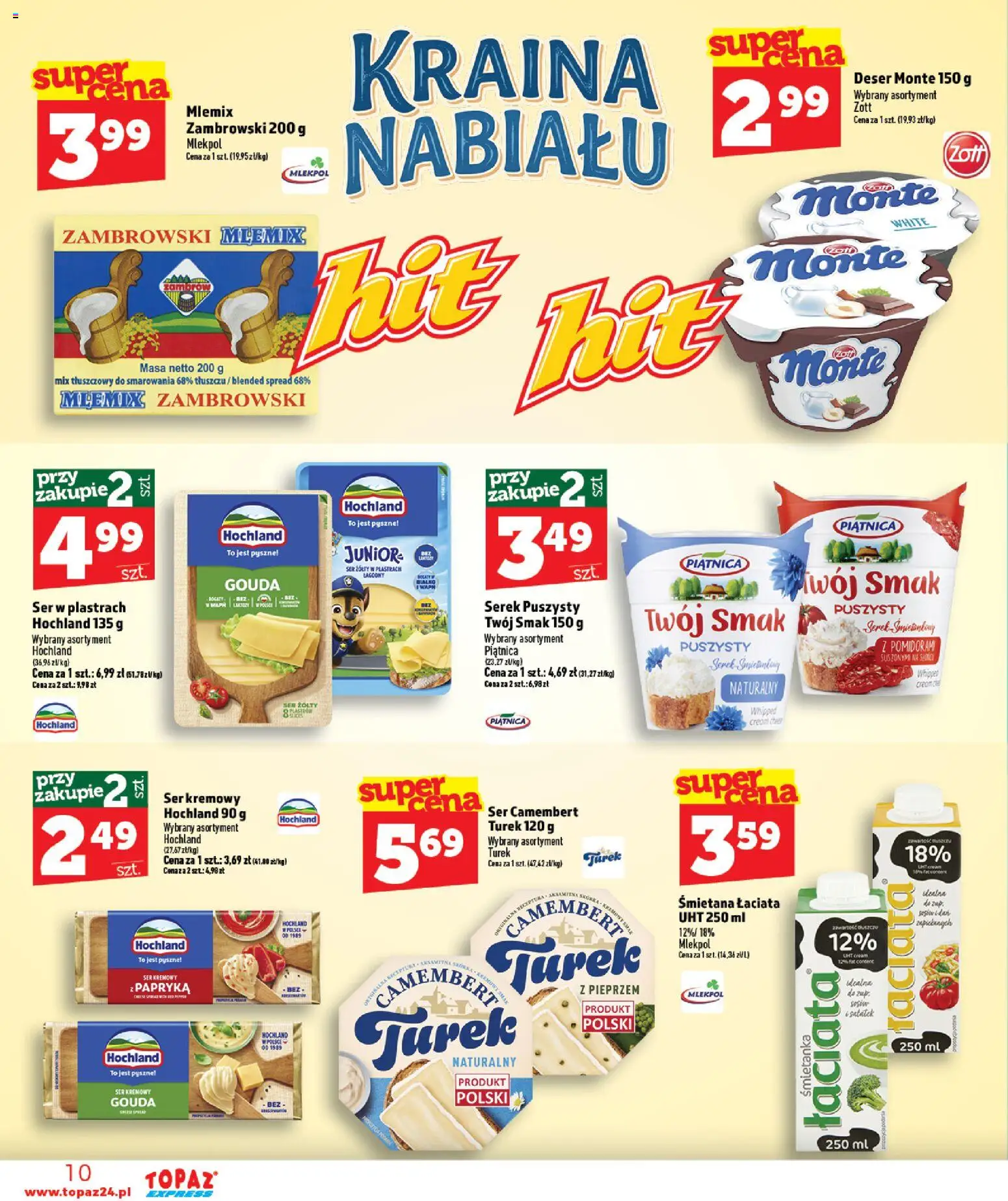 Topaz gazetka - Express od 24.09.2026 | Strona: 10 | Produkty: Ser w plastrach, Ser żółty, Papryka, Ser