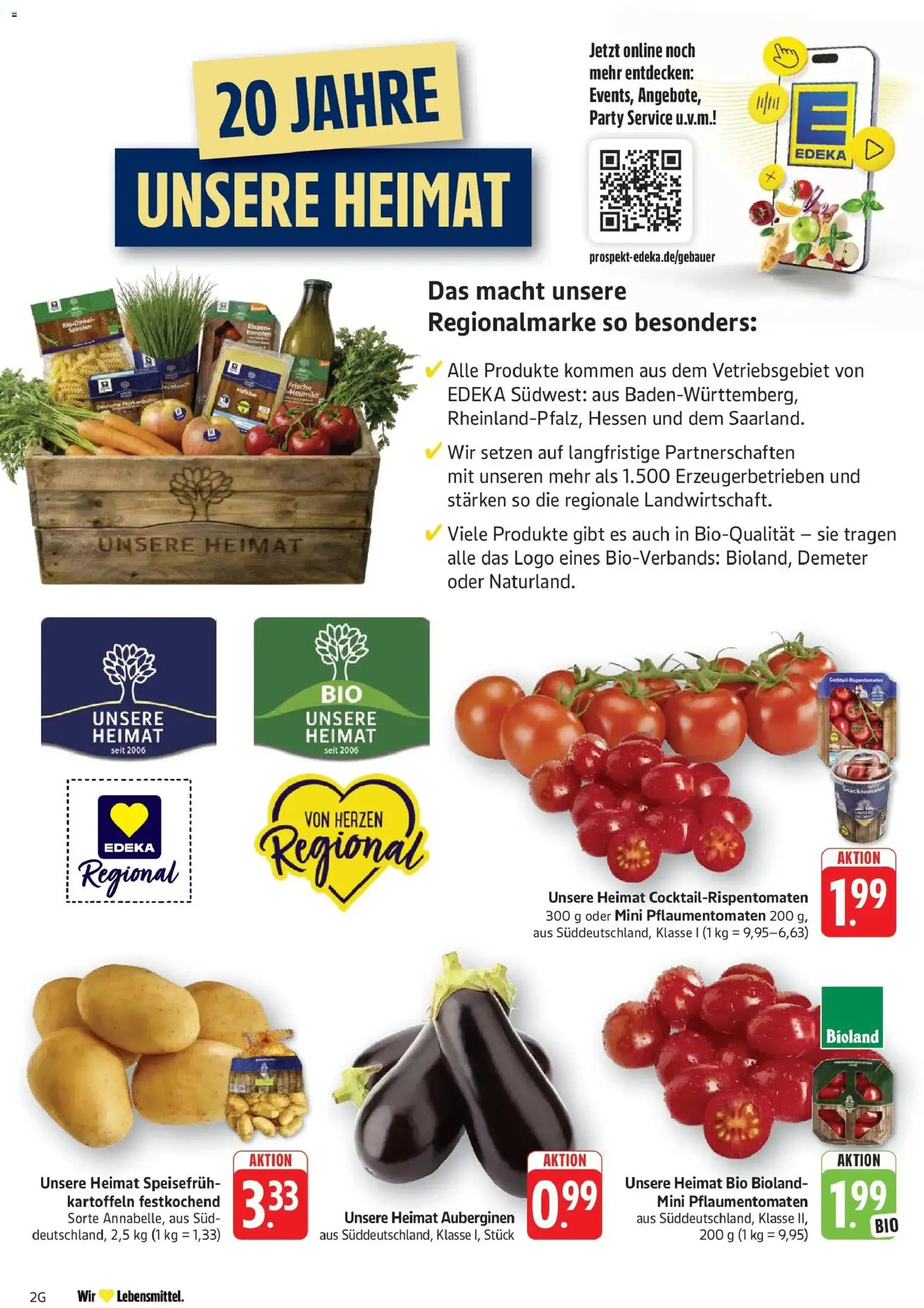 Edeka prospekt Geislingen – gültig ab 21.06.2026 | Seite: 2 | Produkte: Tomaten, Kartoffeln