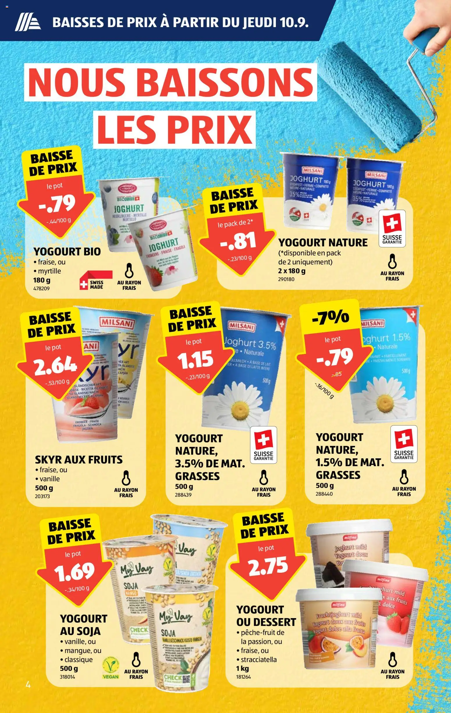 Aldi aktionen FR – gültig ab 10.09.2026 | Seite: 4 | Produkte: Vanille, Fruchtjoghurt, Joghurt