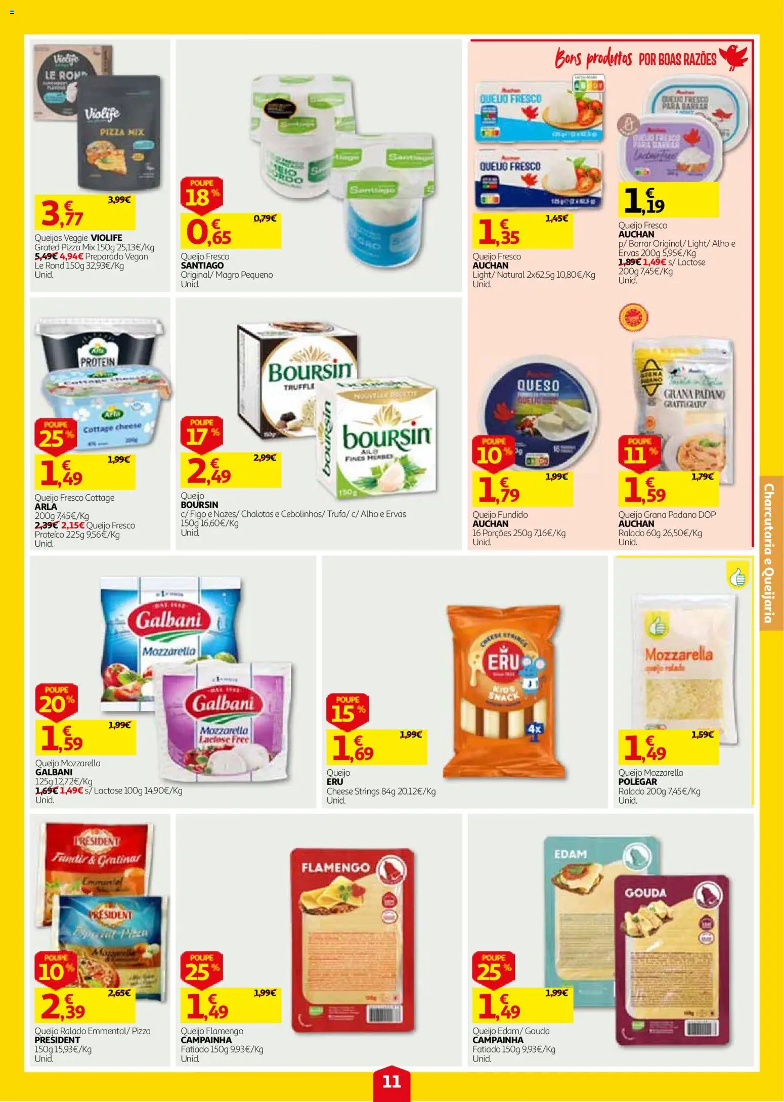 Auchan folheto │ válido de 24/09/2026 | Página: 11 | Produtos: Queijo Mozzarella, Romã, Campainha, Queijo fundido