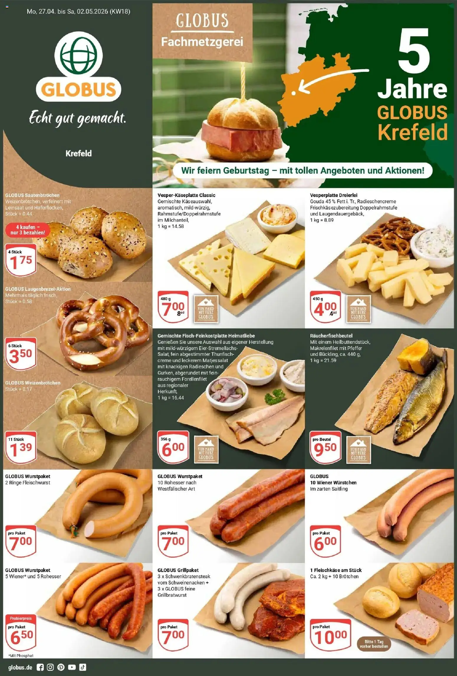 Globus Prospekt Krefeld	 – gültig ab 27.04.2026 | Seite: 1 | Produkte: Thunfisch, Gouda, Creme, Pfeffer