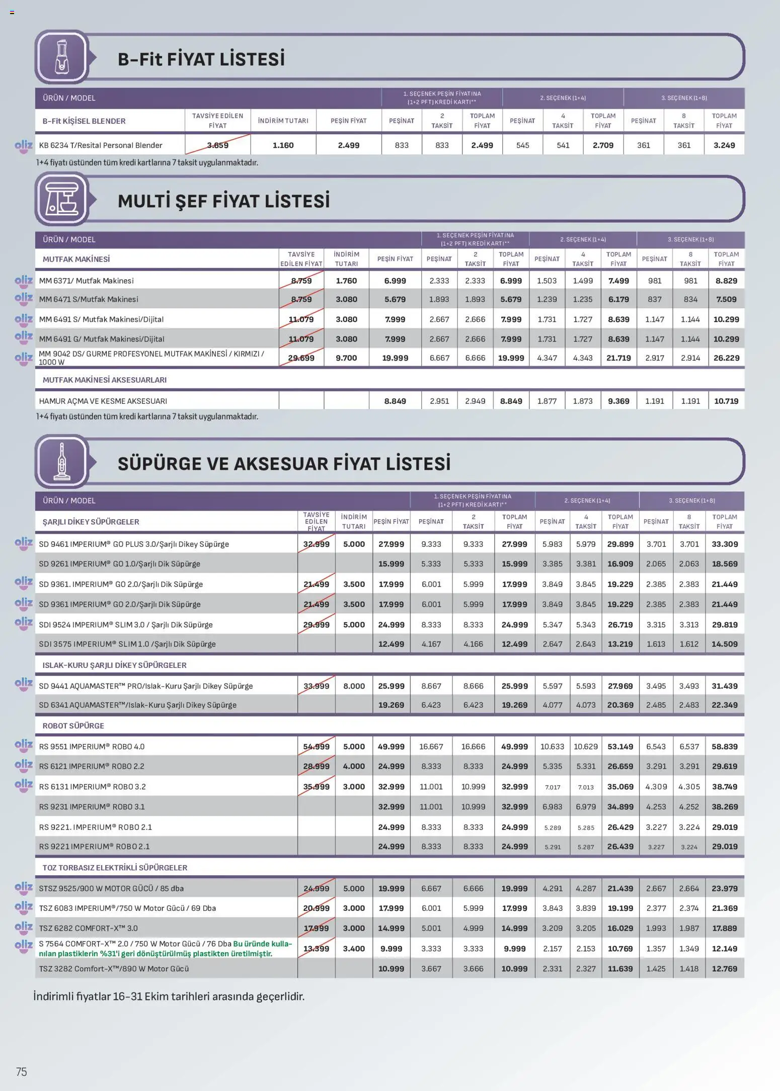 Arçelik Katalog - 16 Ekim 2026 tarihinden itibaren geçerlidir | Sayfa: 75