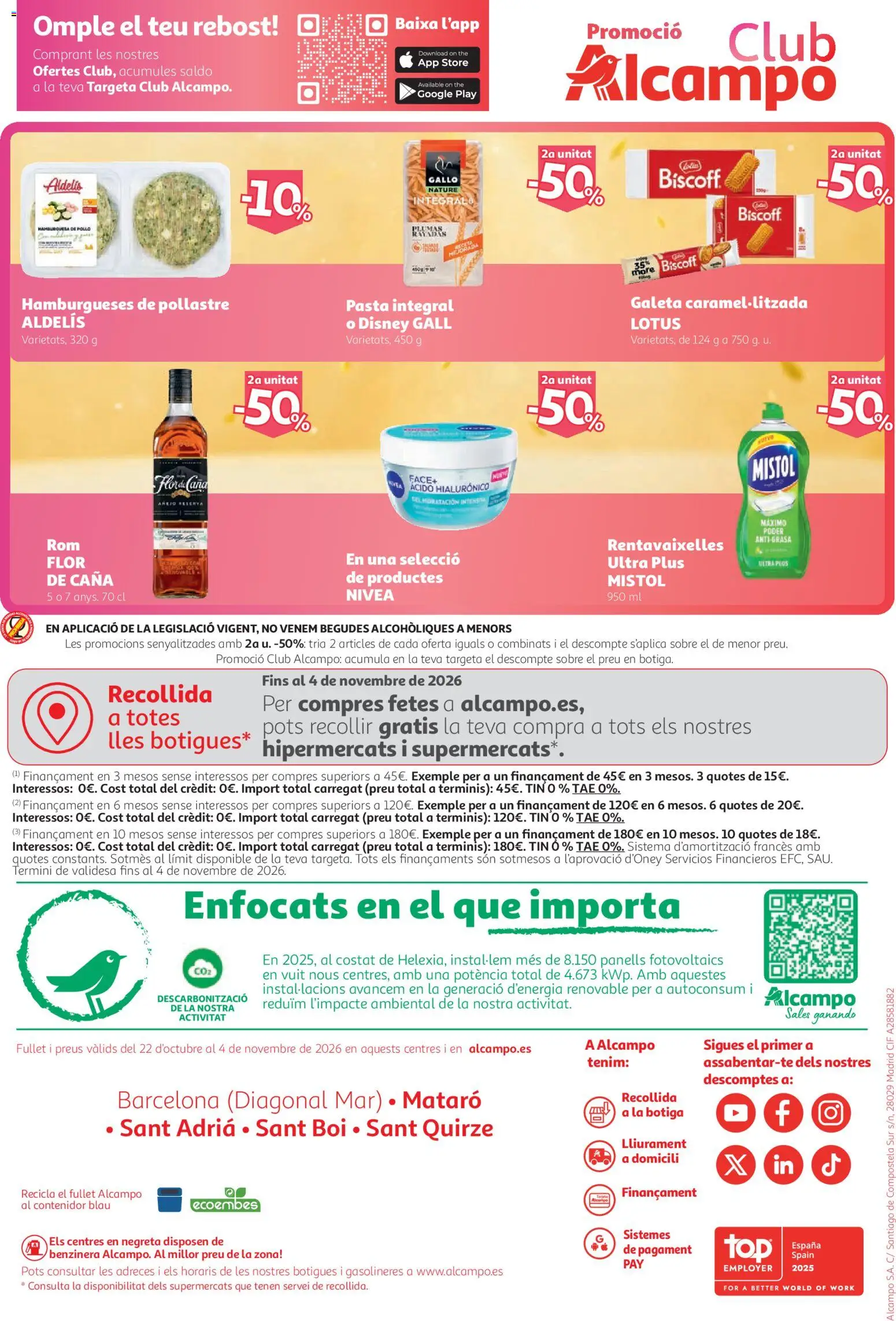 Alcampo folleto Mataró │ válido desde el 22/10/2026 | Página: 64 | Productos: Pasta, Lotus, Hamburguesa, Pollo