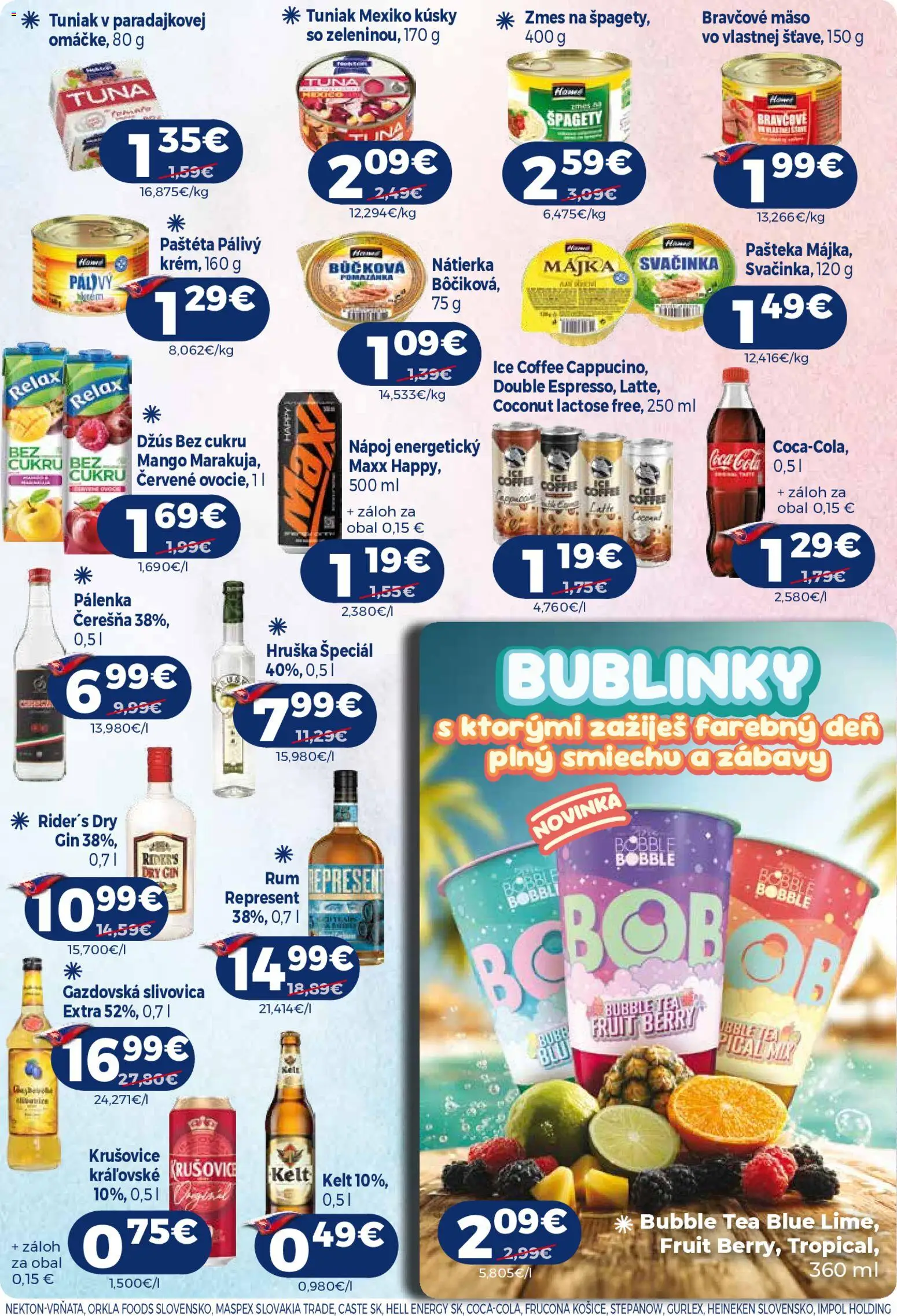 Nové Milk Agro akcie – leták je platný od 07.10.2026 | Strana: 14 | Produkty: Džús, Mäso, Gin, Mango