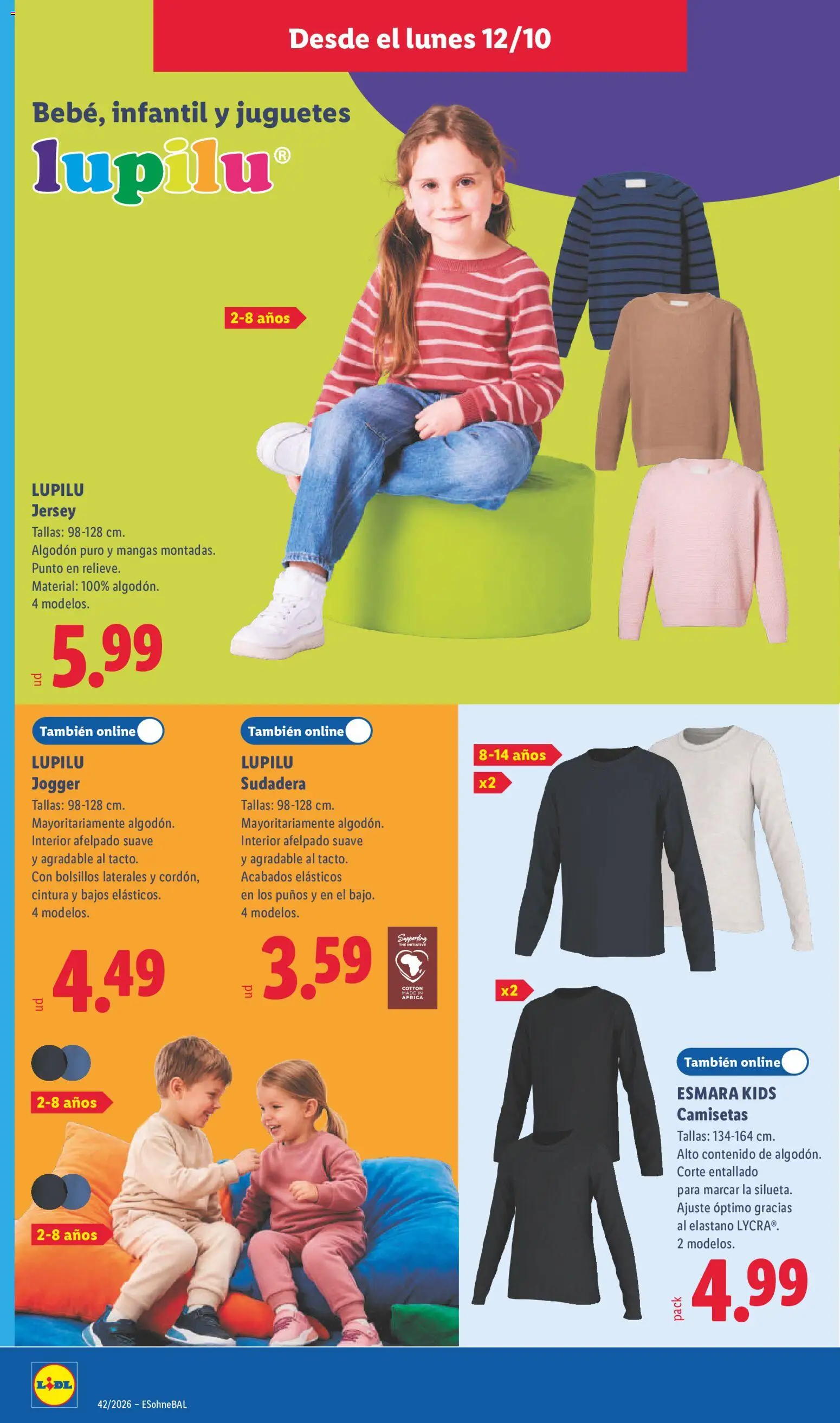 Lidl folleto de bazar │ válido desde el 12/10/2026 | Página: 16 | Productos: Sudadera, Juguetes, Algodón