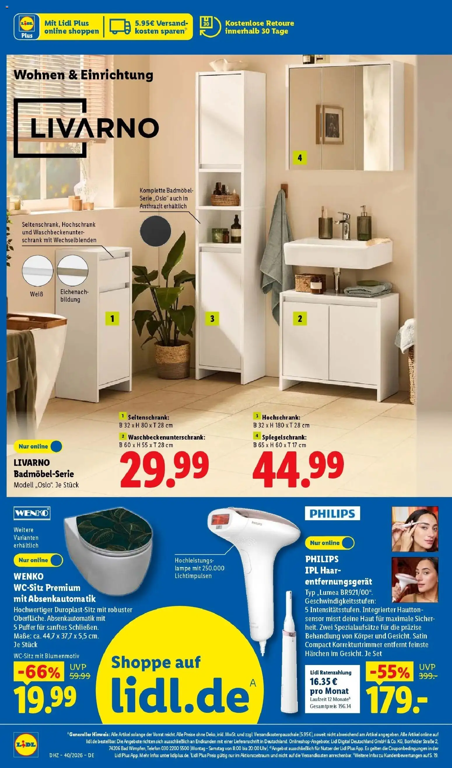 Lidl Prospekt Künzell (ab 28.09.2026) zum Blättern » Angebote | Seite: 8 | Produkte: Philips, Lampe, Hochschrank, Telefon