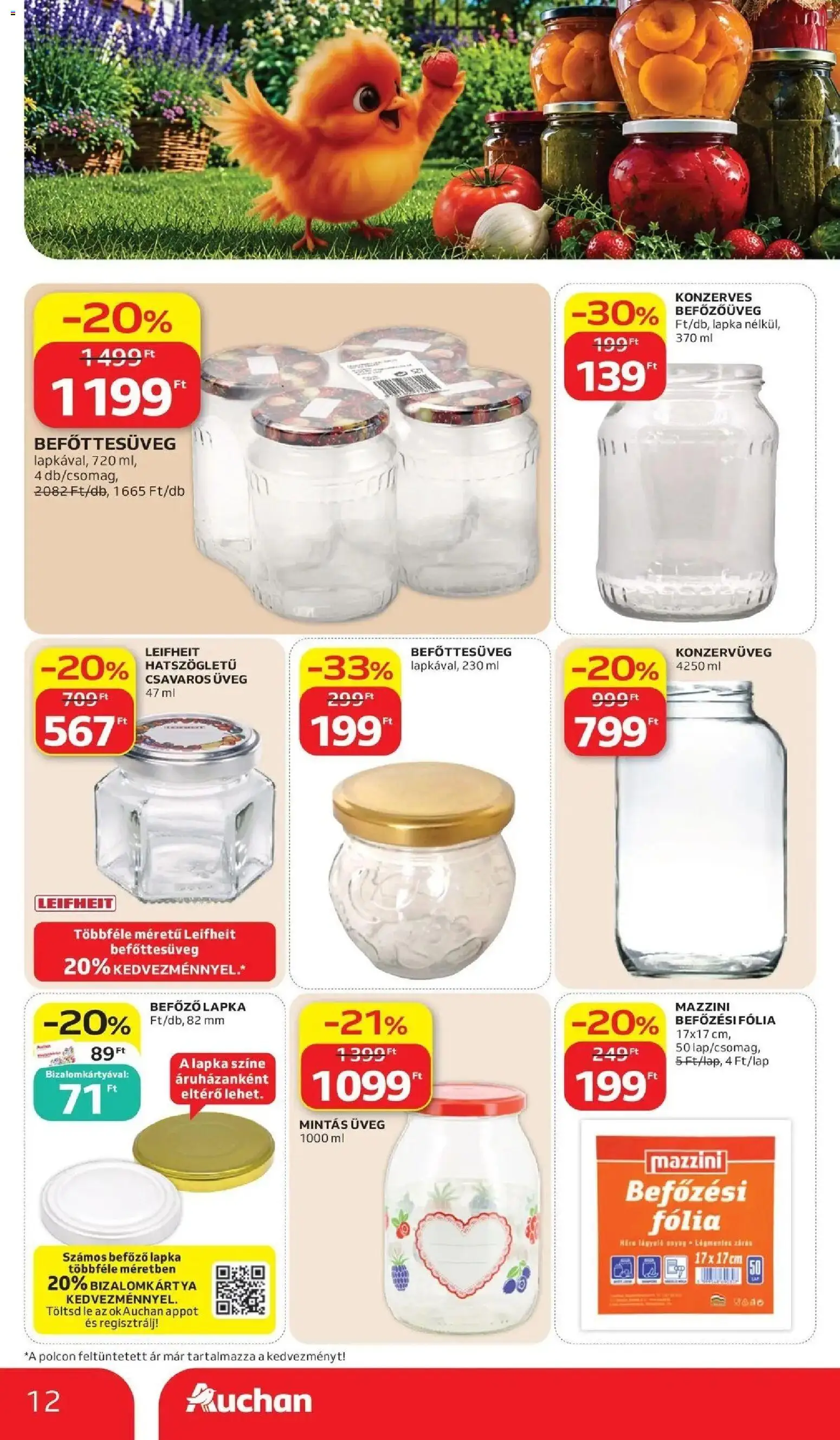 Auchan akciós ujság - amely érvényes a következő dátumtól: 2026.07.02. | Oldal: 12 | Termékek: Befőttesüveg