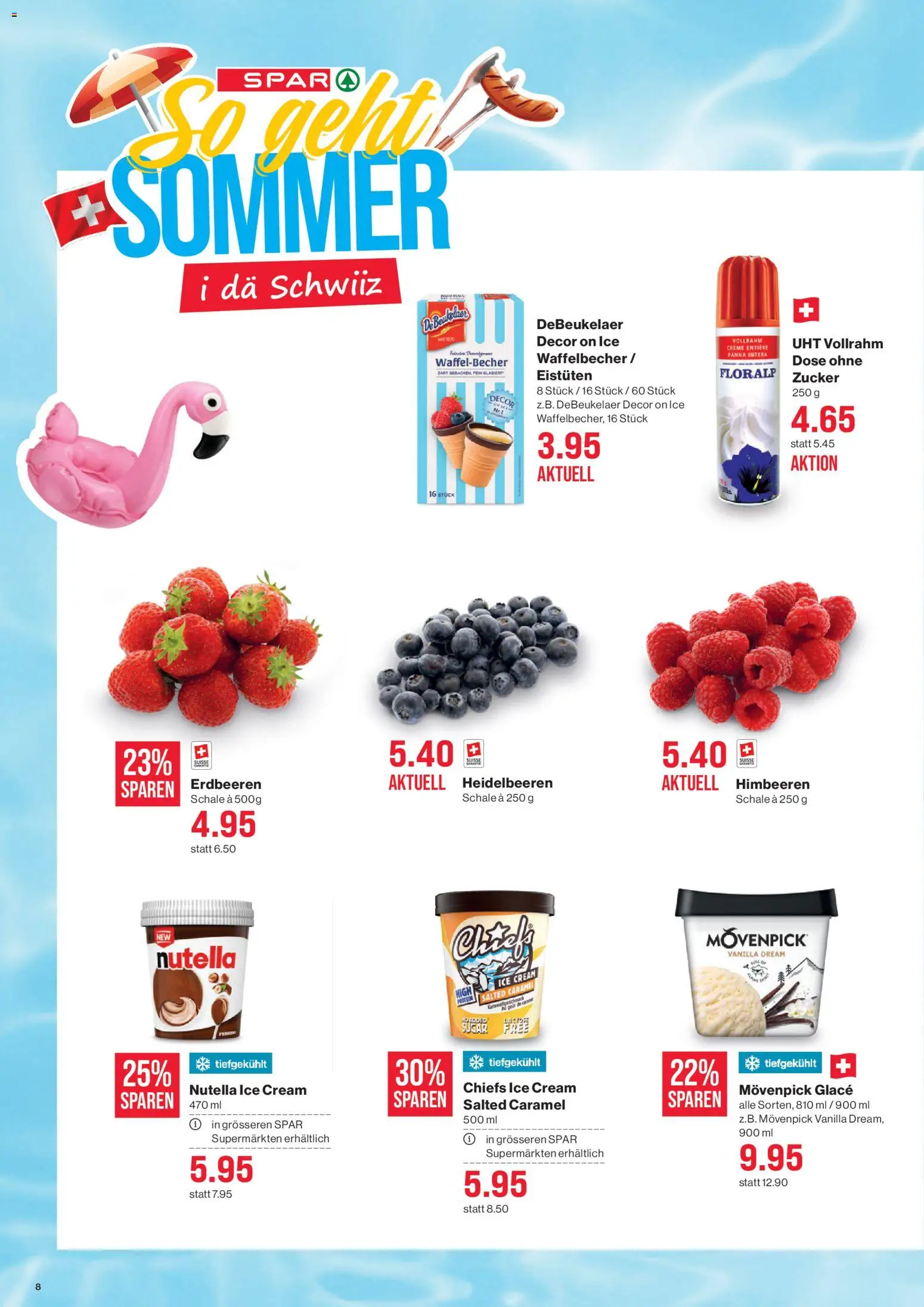 SPAR - SPAR Handels AG – gültig ab 09.07.2026 | Seite: 8 | Produkte: Spabad, Glace, Erdbeeren, Creme