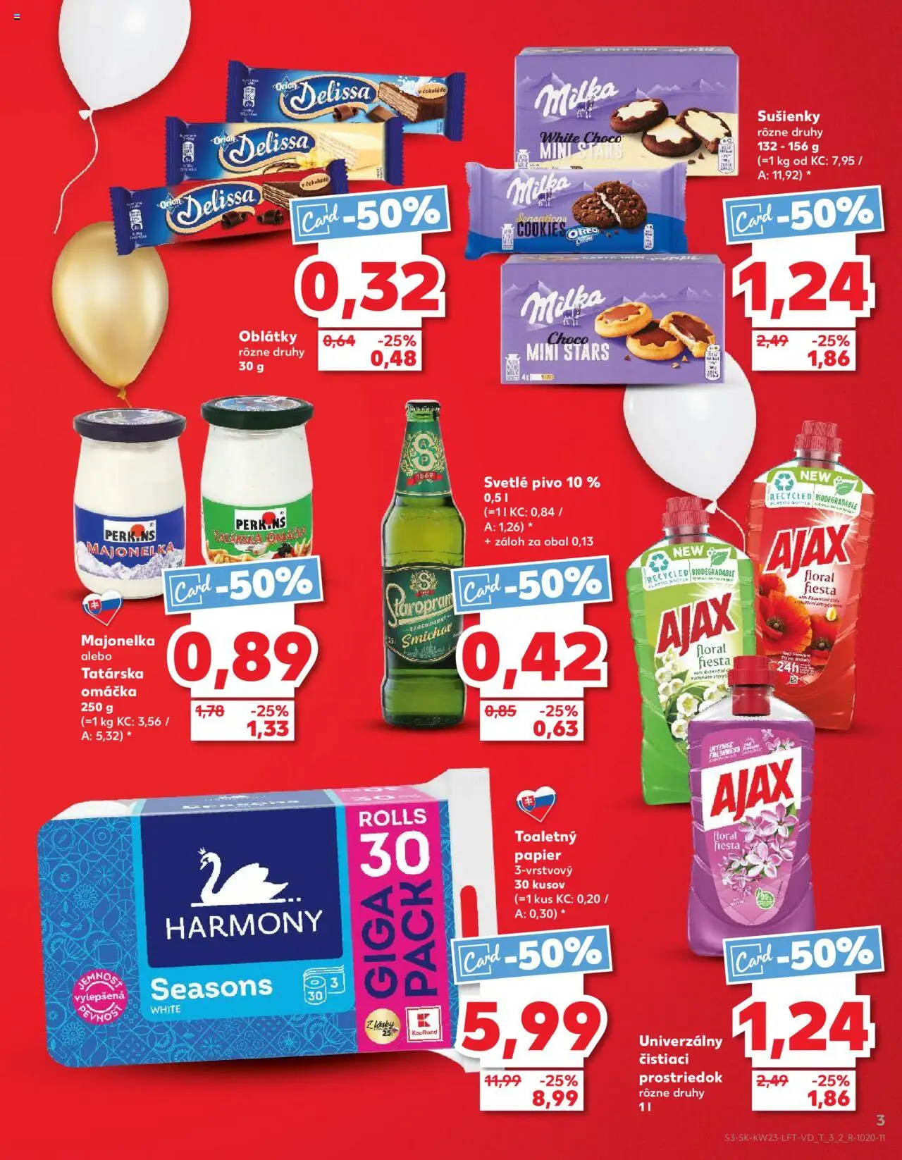 Nové Kaufland akcie – leták je platný od 05.06.2025 | Strana: 3 | Produkty: Pivo, Toaletný papier, Staropramen, Omáčka