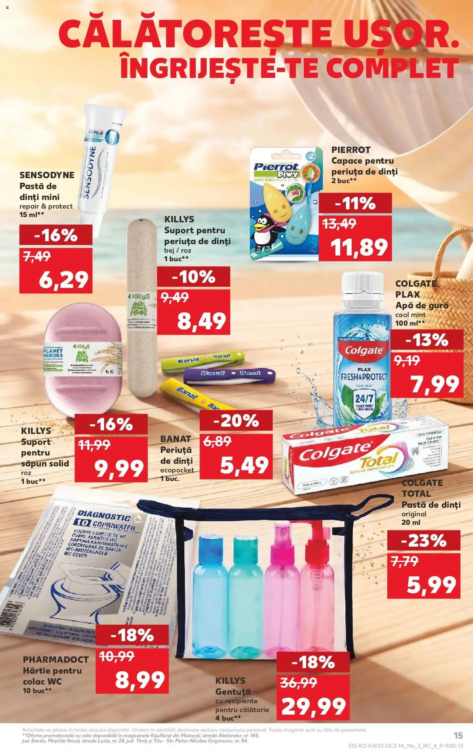 Noul catalog Kaufland – valabil de la 03.06.2026 | Pagină: 15 | Produse: Recipiente, Pastă de dinți, Periuță de dinți, Apă