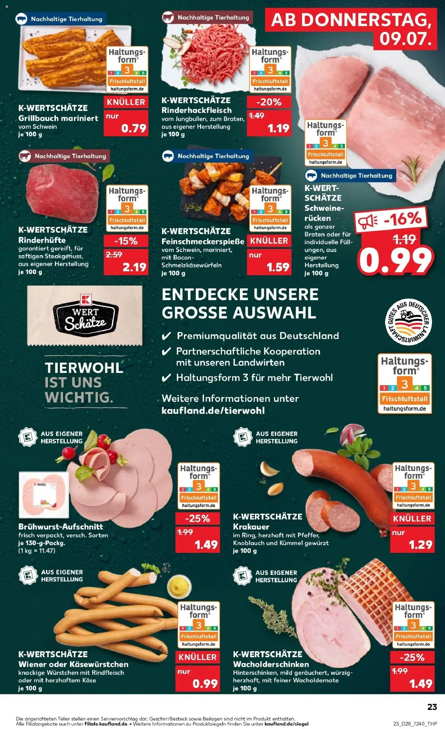 Kaufland Prospekt Siegen – gültig ab 09.07.2026 | Seite: 23 | Produkte: Käse, Knoblauch, Rindfleisch