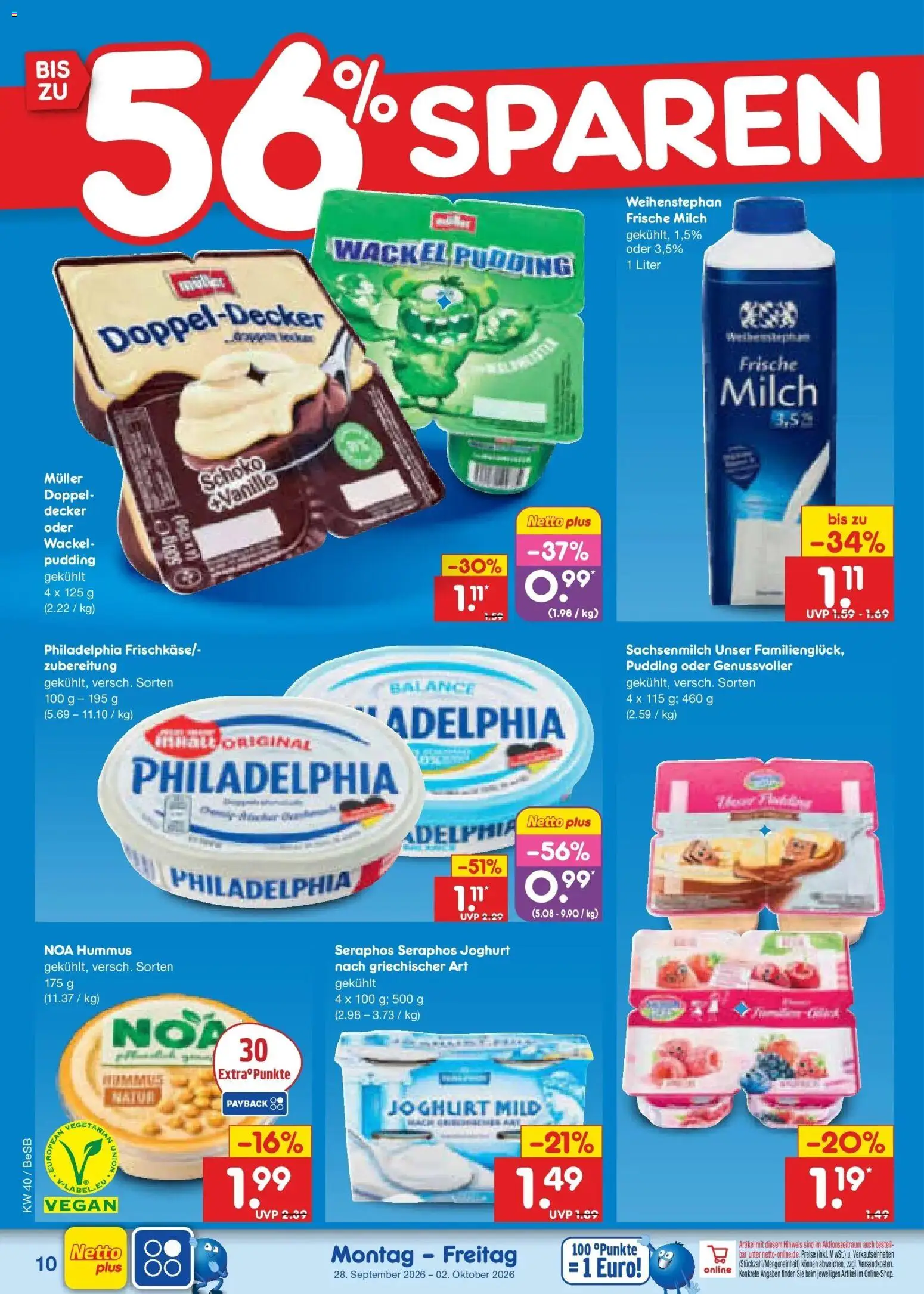 Netto Marken-Discount Prospekt Kremmen – gültig ab 28.09.2026 | Seite: 14 | Produkte: Joghurt, Philadelphia, Vanille, Hummus