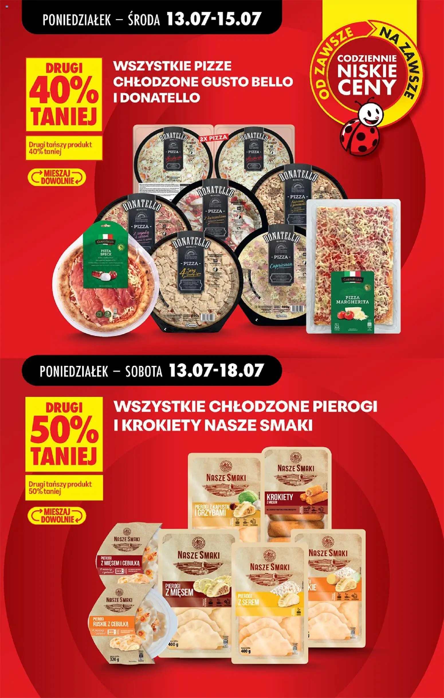 Biedronka gazetka od poniedziałku od 13.07.2026 | Strona: 11 | Produkty: Pierogi, Pierogi z mięsem, Krokiety, Pizza
