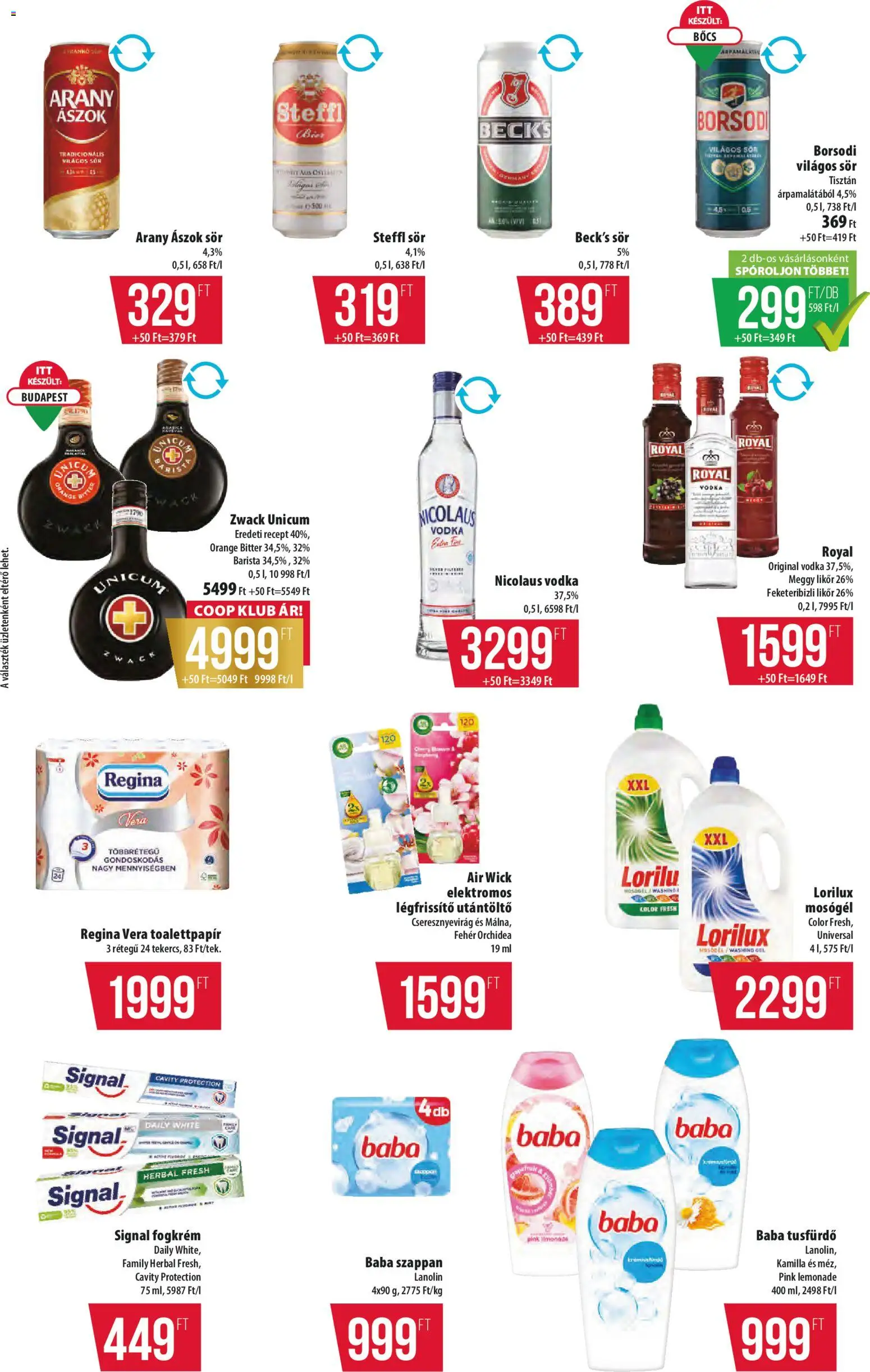 COOP akciós ujság - amely érvényes a következő dátumtól: 2026.10.08. | Oldal: 14 | Termékek: Toalettpapír, Steffl sör, Likőr, Arany ászok sör