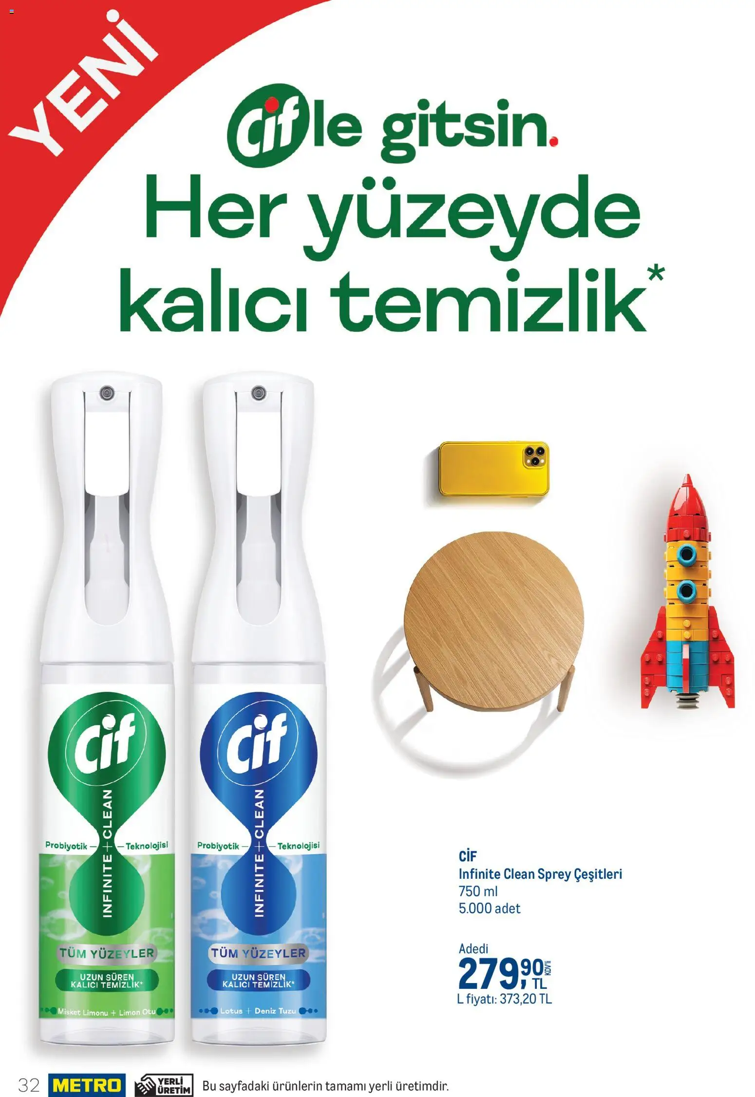 Metro - Temizlik | Kişisel bakım - 01 Eylül 2026 tarihinden itibaren geçerlidir | Sayfa: 32 | Ürünler: Limon, Misket Limonu