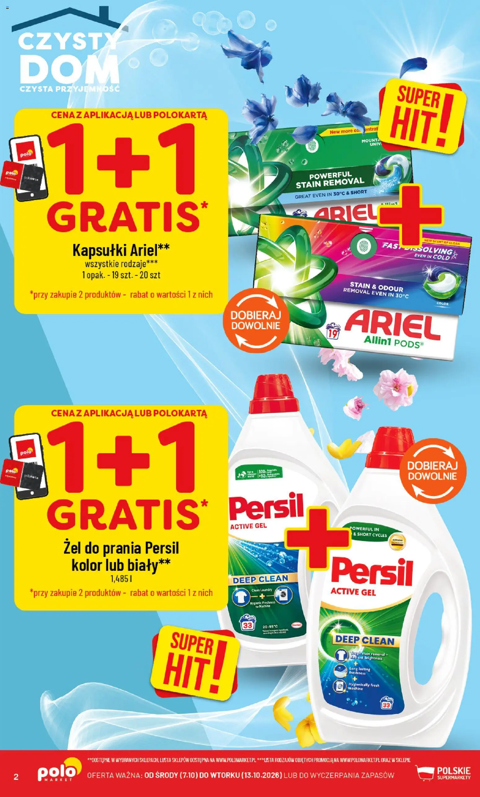 POLOmarket katalog - Czysty Dom od 07.10.2026 | Strona: 2 | Produkty: Persil, Kapsułki ariel, Ariel, Żel do prania persil