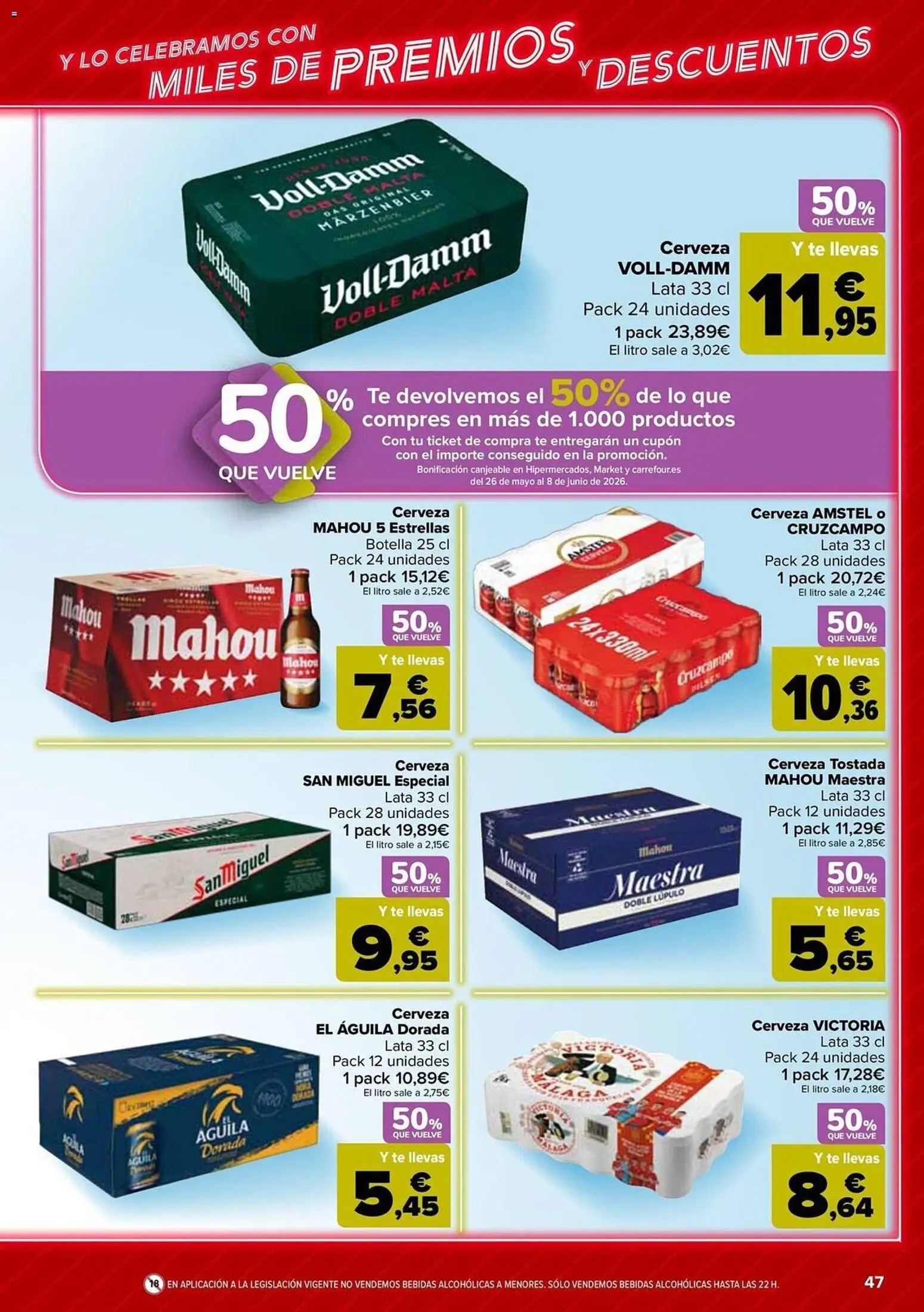 Carrefour folleto │ válido desde el 12.05.2026 | Página: 47 | Productos: Cerveza, Té