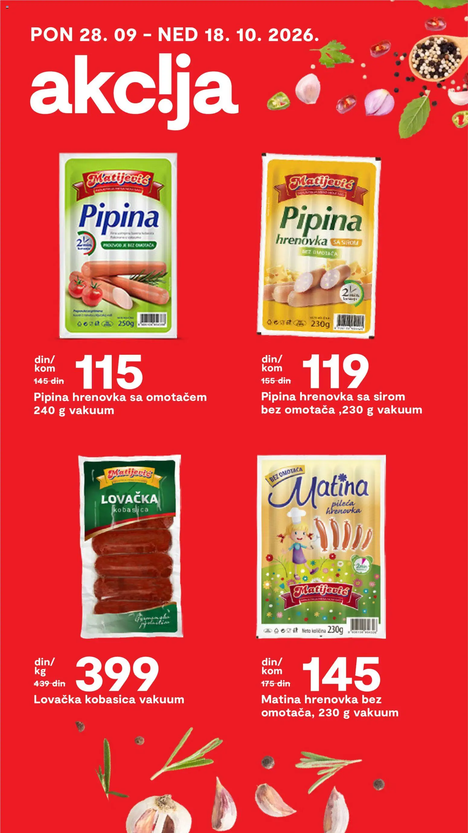Matijevic katalog - važi od 29.09.2026 | Strana: 17 | Proizvode: Kobasica