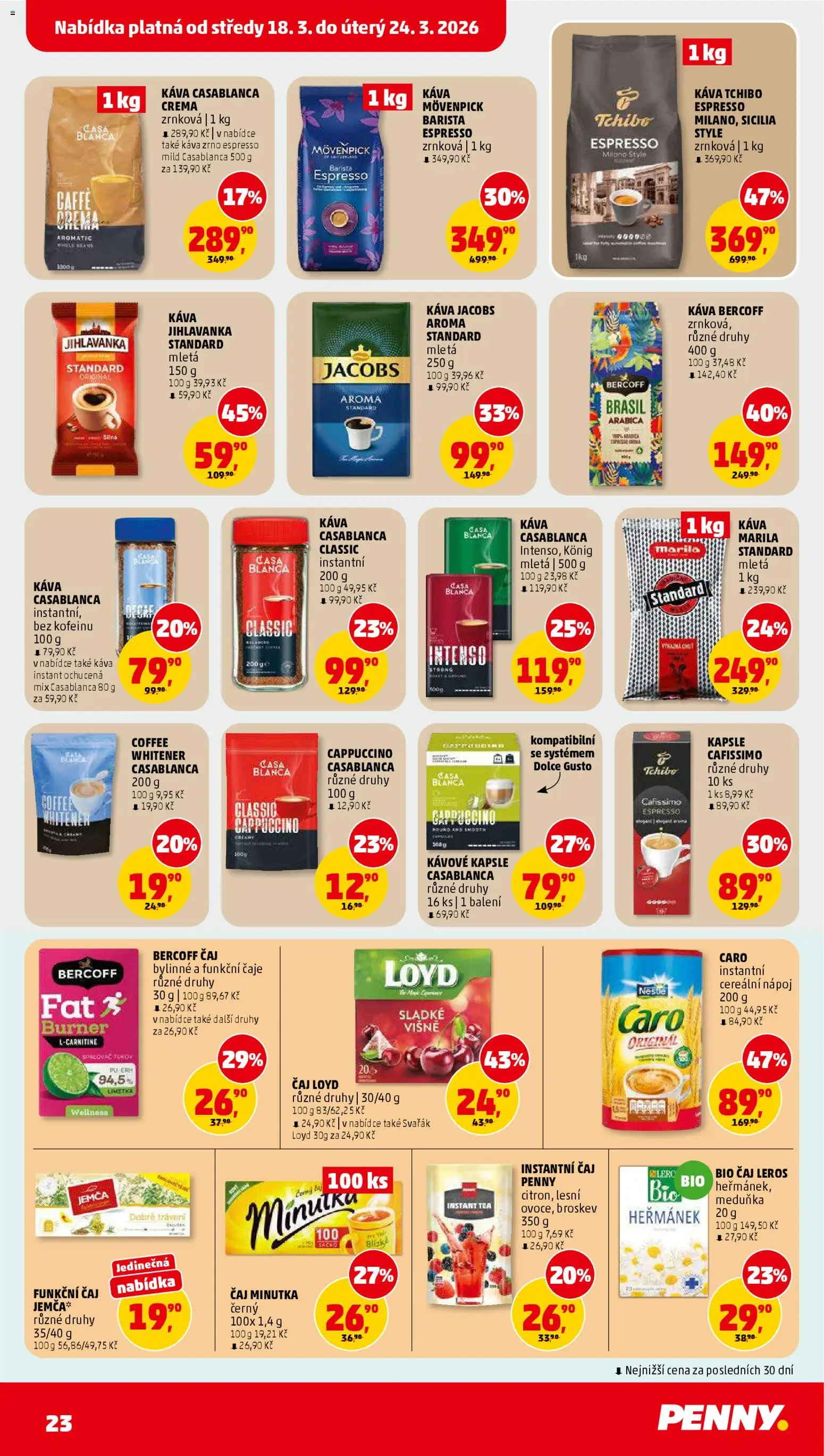 Penny Market leták od 18.03.2026 | Strana: 23 | Produkty: Kapsle, Tchibo, Čaje, Caro