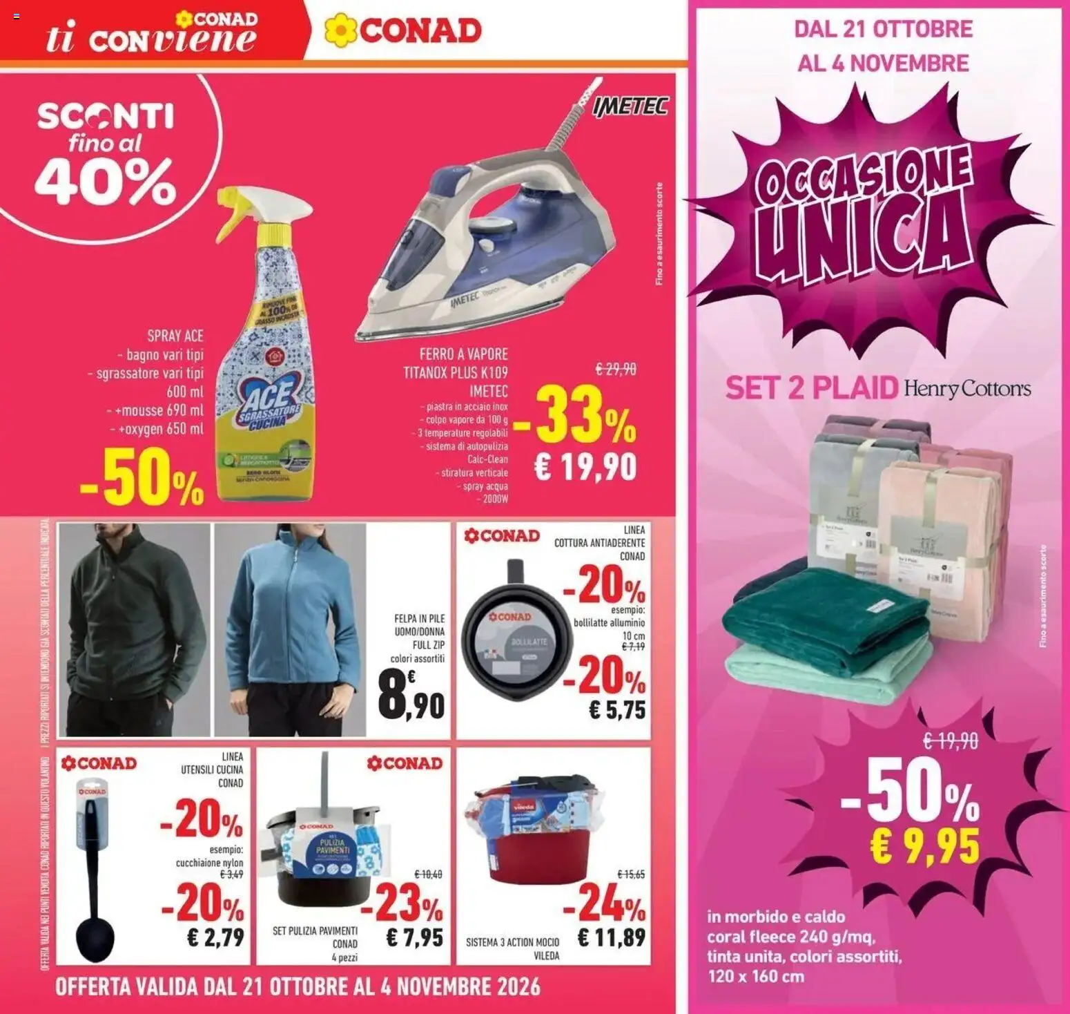 Volantino Conad del 21/10/2026 | Pagina: 36 | Prodotti: Pile, Mocio, Sgrassatore, Alluminio