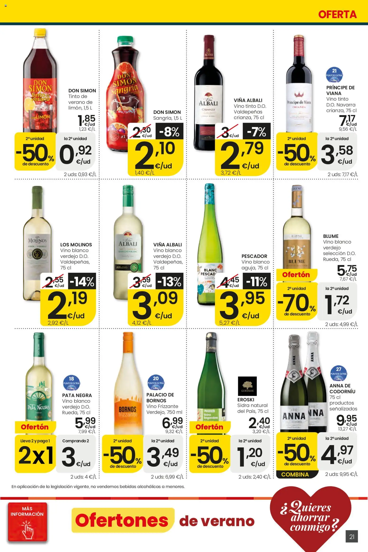 Eroski Ofertones de verano Center │ válido desde el 11.06.2026 | Página: 21 | Productos: Vino
