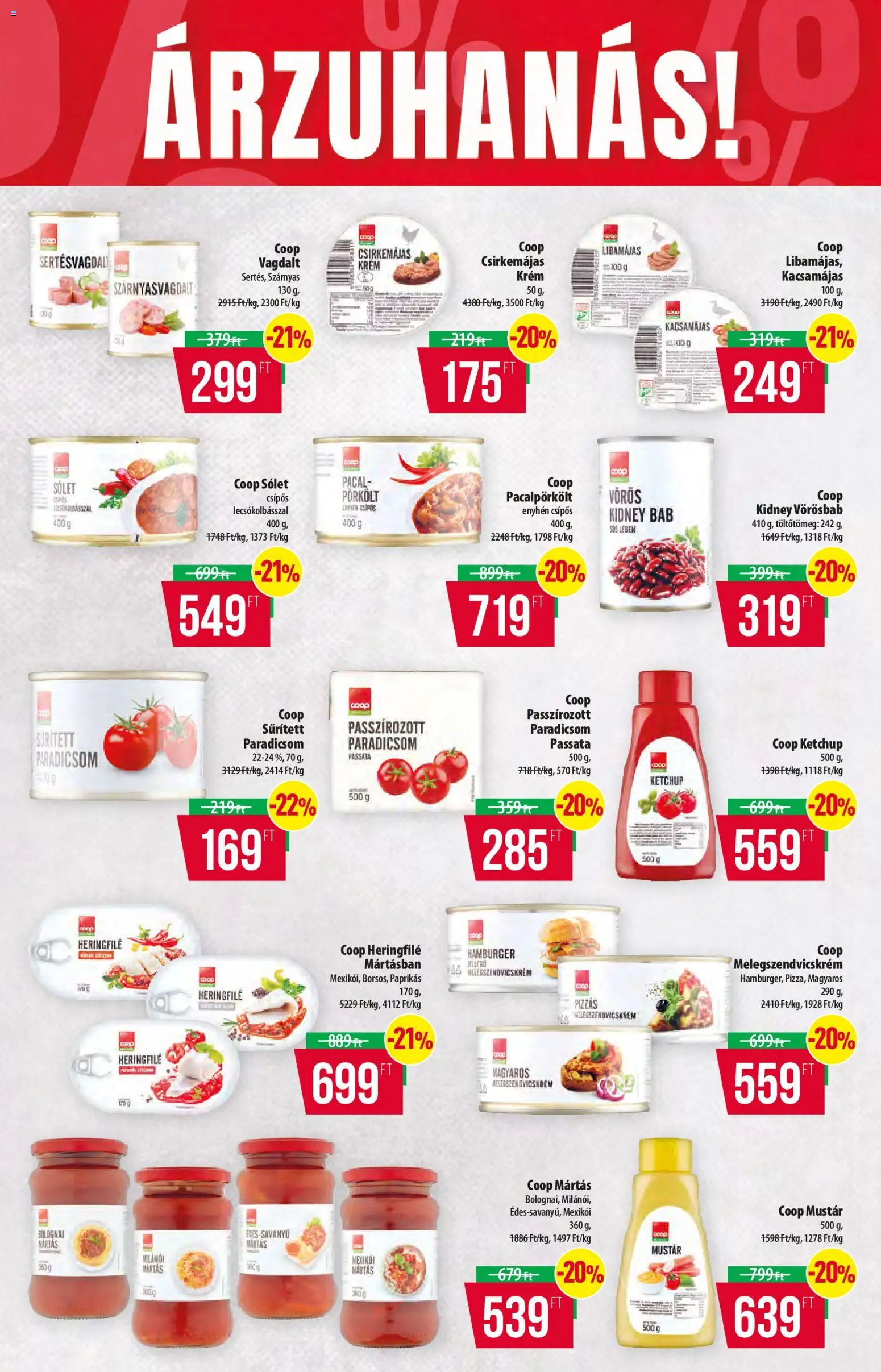 COOP akciós ujság - amely érvényes a következő dátumtól: 2026.10.08. | Oldal: 10 | Termékek: Pacal, Libamájas, Paradicsom, Pörkölt