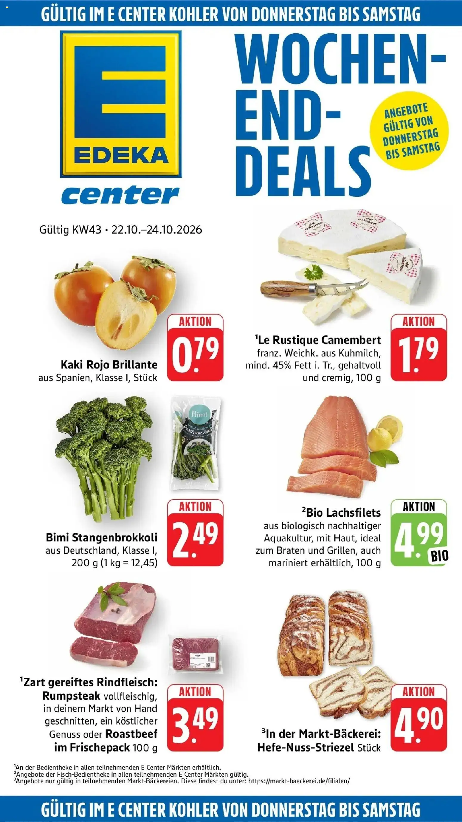 Edeka Prospekt Ettenheim (ab 19.10.2026) » Angebote Online | Seite: 57 | Produkte: Rumpsteak, Roastbeef, Camembert, Kaki