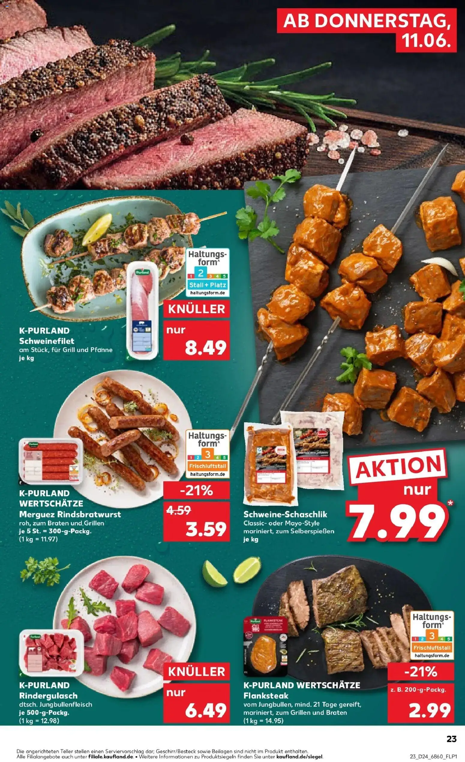 Kaufland Prospekt Konz – gültig ab 11.06.2026 | Seite: 23 | Produkte: Grill, Rindergulasch, Schweinefilet, Steak