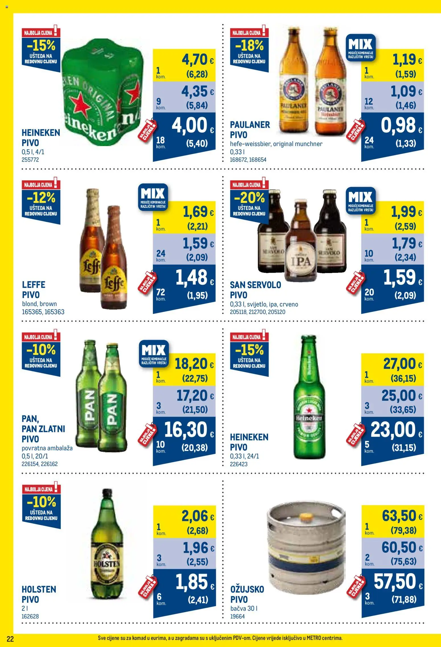 Metro katalog | vrijedi od 03.08.2026 | Stranica: 22 | Proizvodi: Pivo, Ožujsko, Pan, Bačva