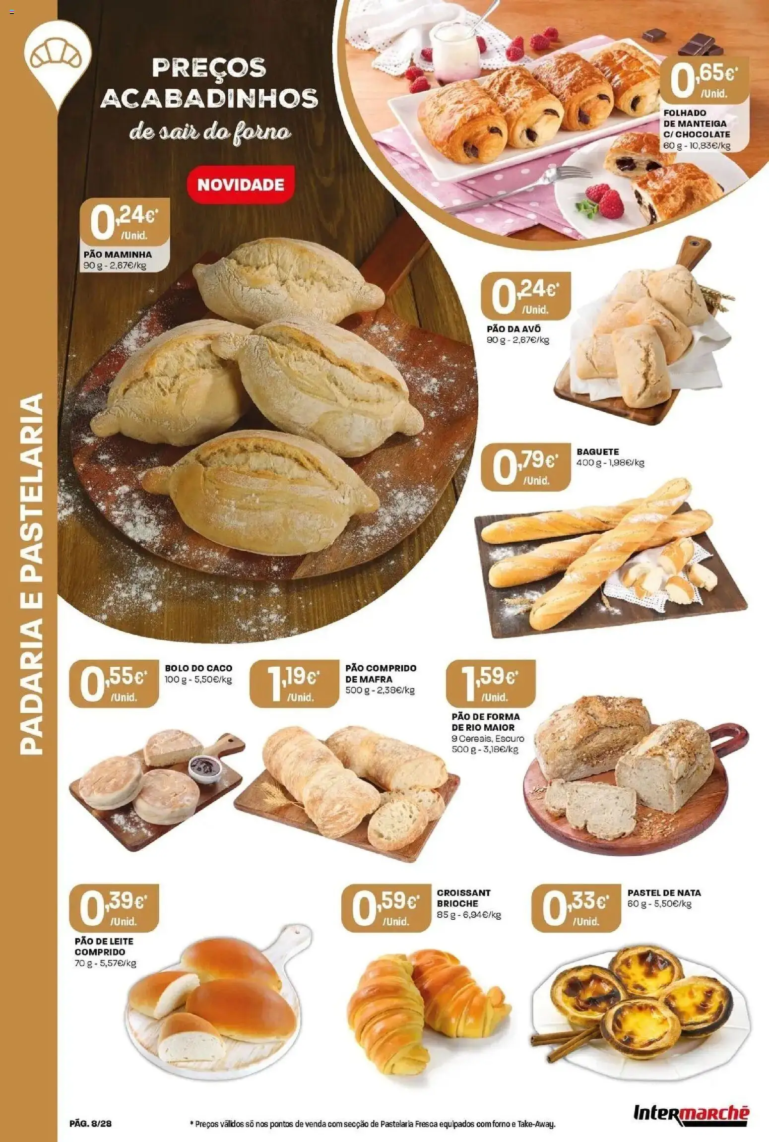 Intermarché - Isto é que são preços BAIXOS │ válido de 28.05.2026 | Página: 8 | Produtos: Leite, Pão, Chocolate, Nata
