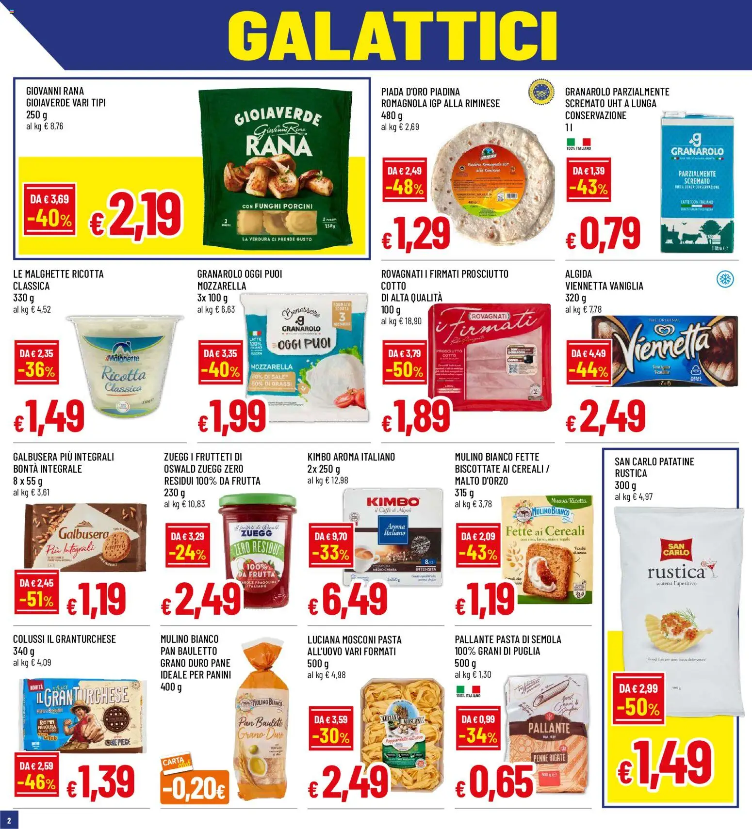 Volantino Galassia del 17/09/2026 | Pagina: 2 | Prodotti: Caffè, Pasta, Penne, Kimbo