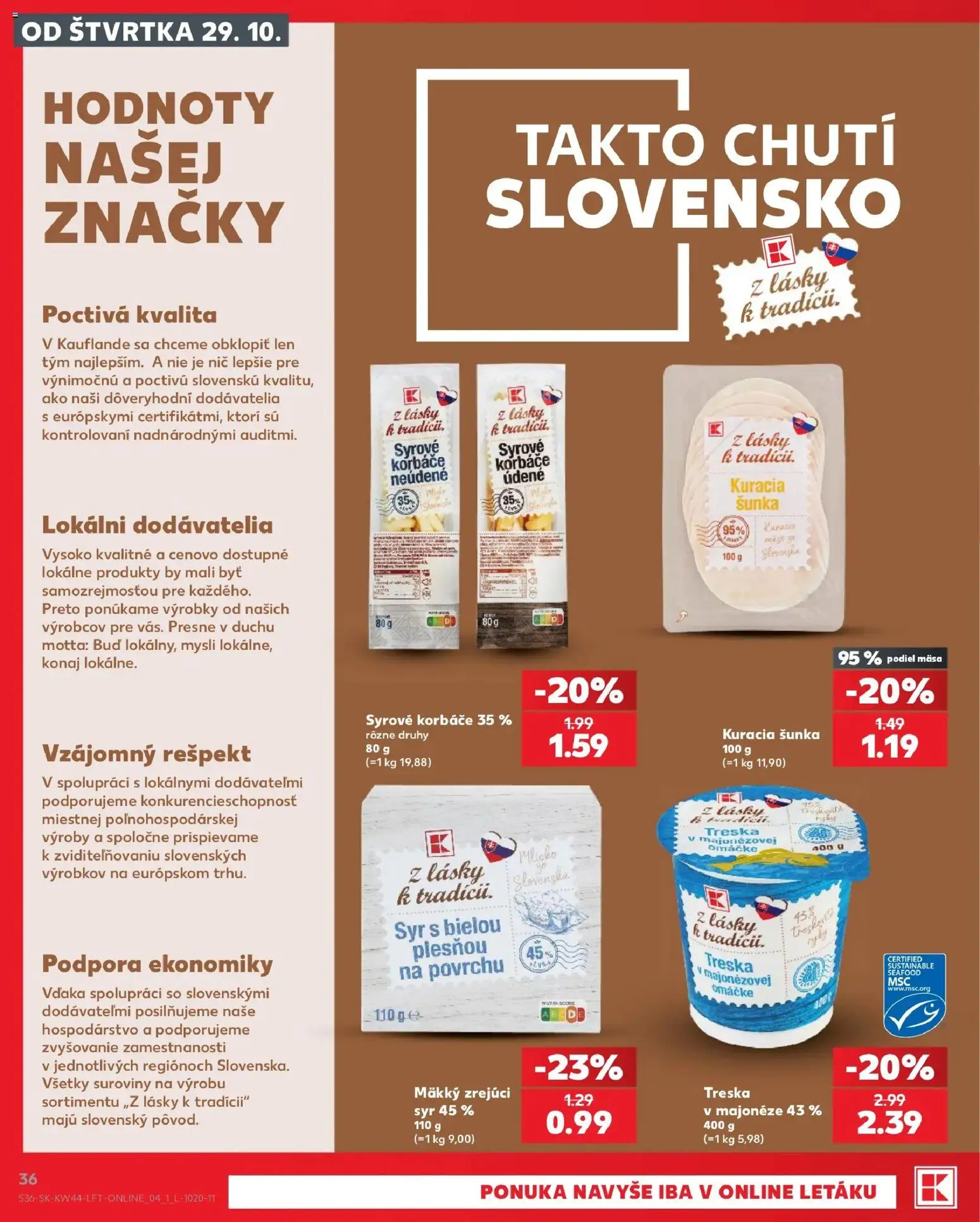 Kaufland SK akciós ujság - amely érvényes a következő dátumtól: 2026.10.29. | Oldal: 36