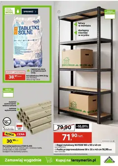 Pogląd oferty "Leroy Merlin gazetka" - ważna od 12.08.2026 | Strona: 35 | Produkty: Regał metalowy, Regał, Sól