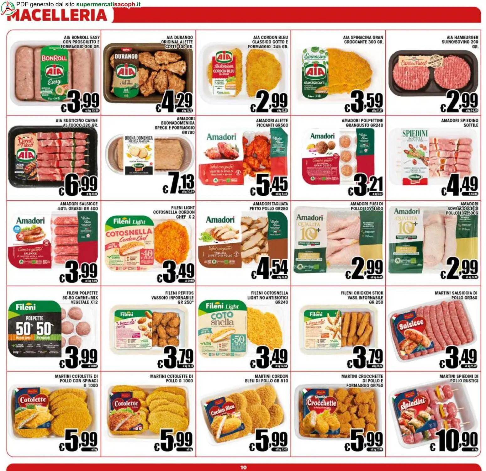Volantino Sacoph del 12/08/2026 | Pagina: 10 | Prodotti: Prosciutto, Crocchette, Martini, Cotolette di pollo