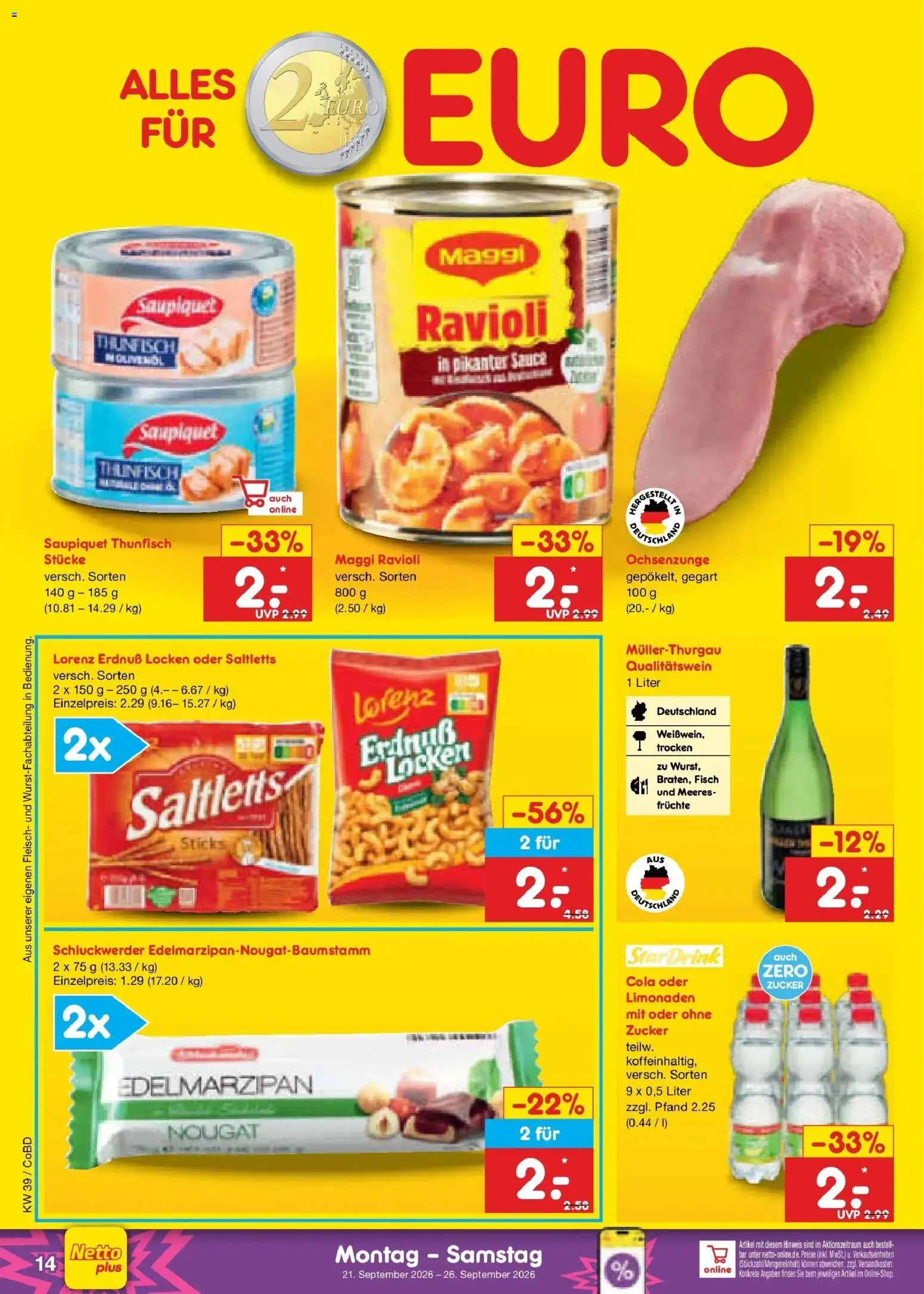 Netto Marken-Discount Prospekt Delitzsch – gültig ab 21.09.2026 | Seite: 22 | Produkte: Maggi, Thunfisch, Fisch, Zucker