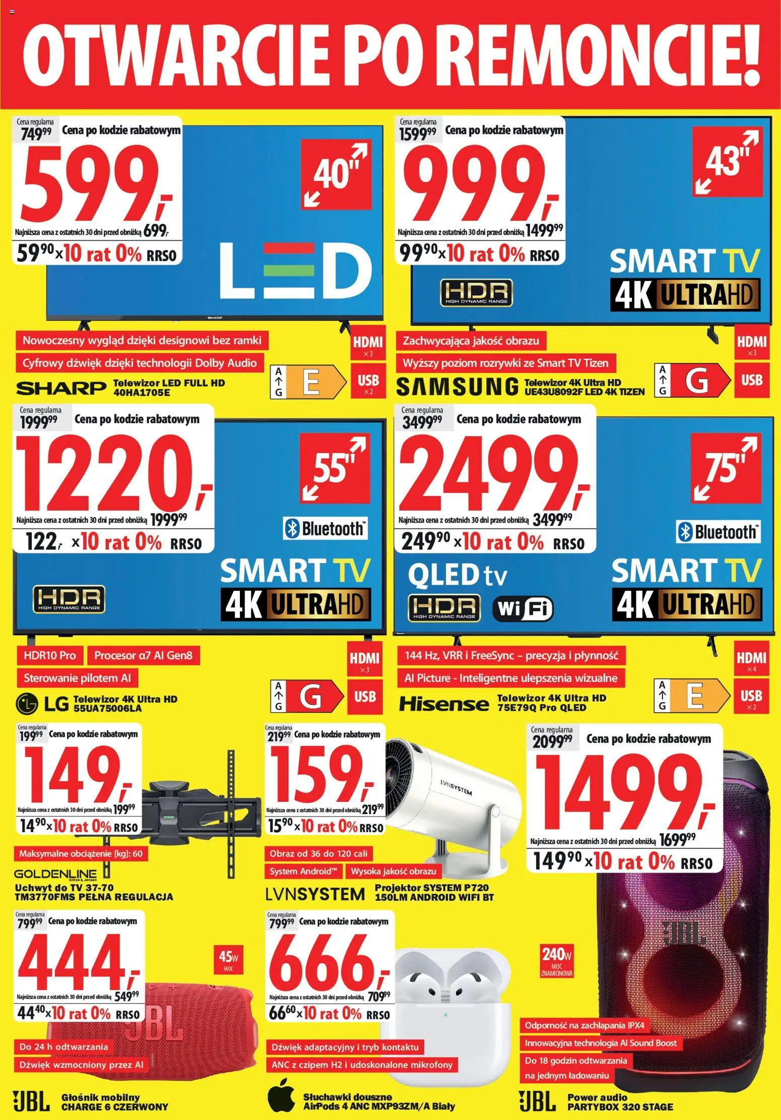 Mediaexpert promocje - Otwarcie po remoncie Płock od 18.06.2026 | Strona: 2 | Produkty: Telewizor, Audio, Słuchawki, Głośnik