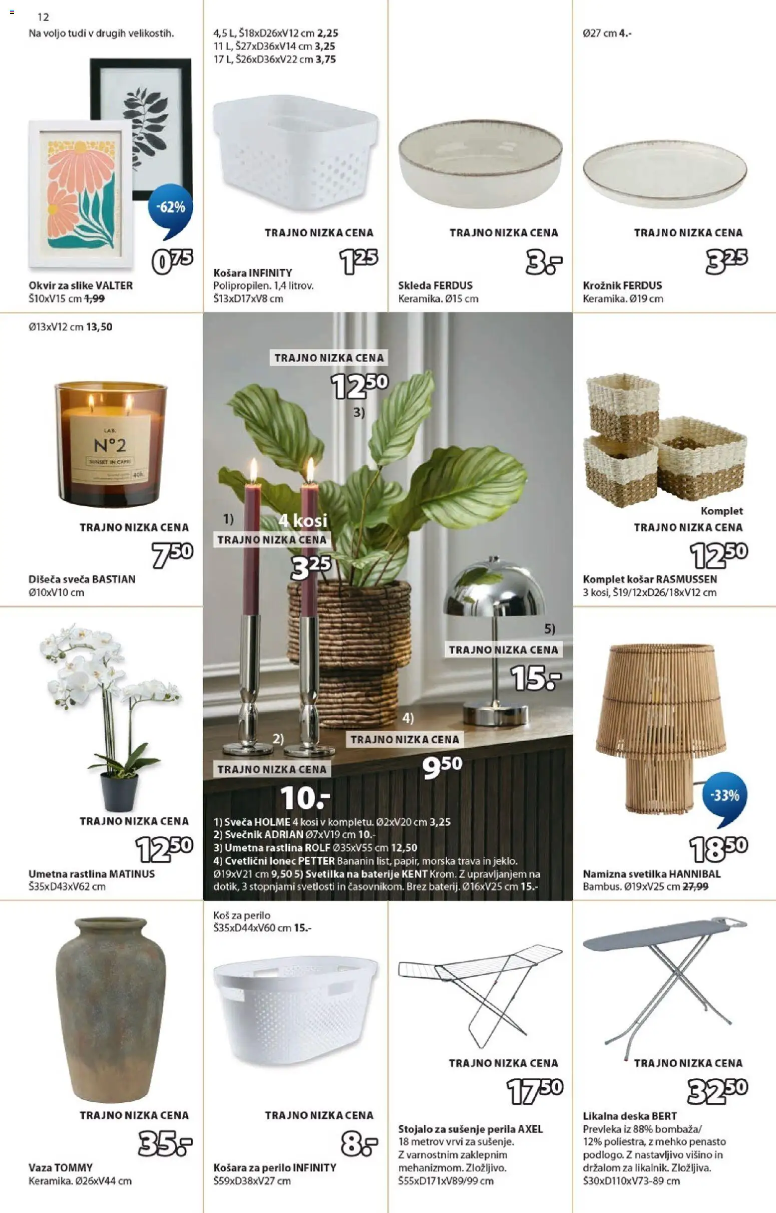 Novi JYSK katalog ponudbe – veljaven od 01.07.2026 | Stran: 12 | Izdelki: Okvir, Košara, Okvir za slike, Sveča